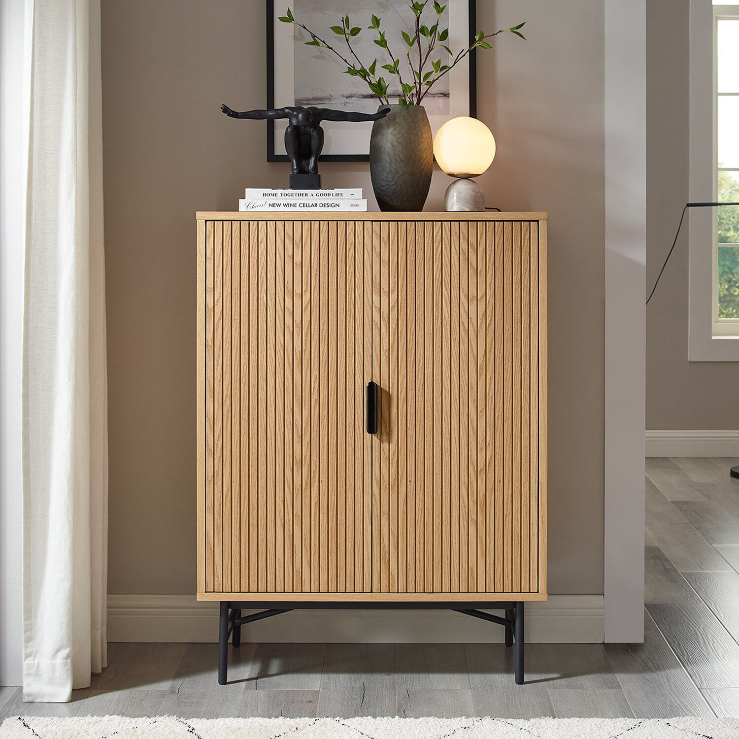 Artistiq Opbergkast Shoua Eiken, 110 x 80cm - Hout - 4251744812817