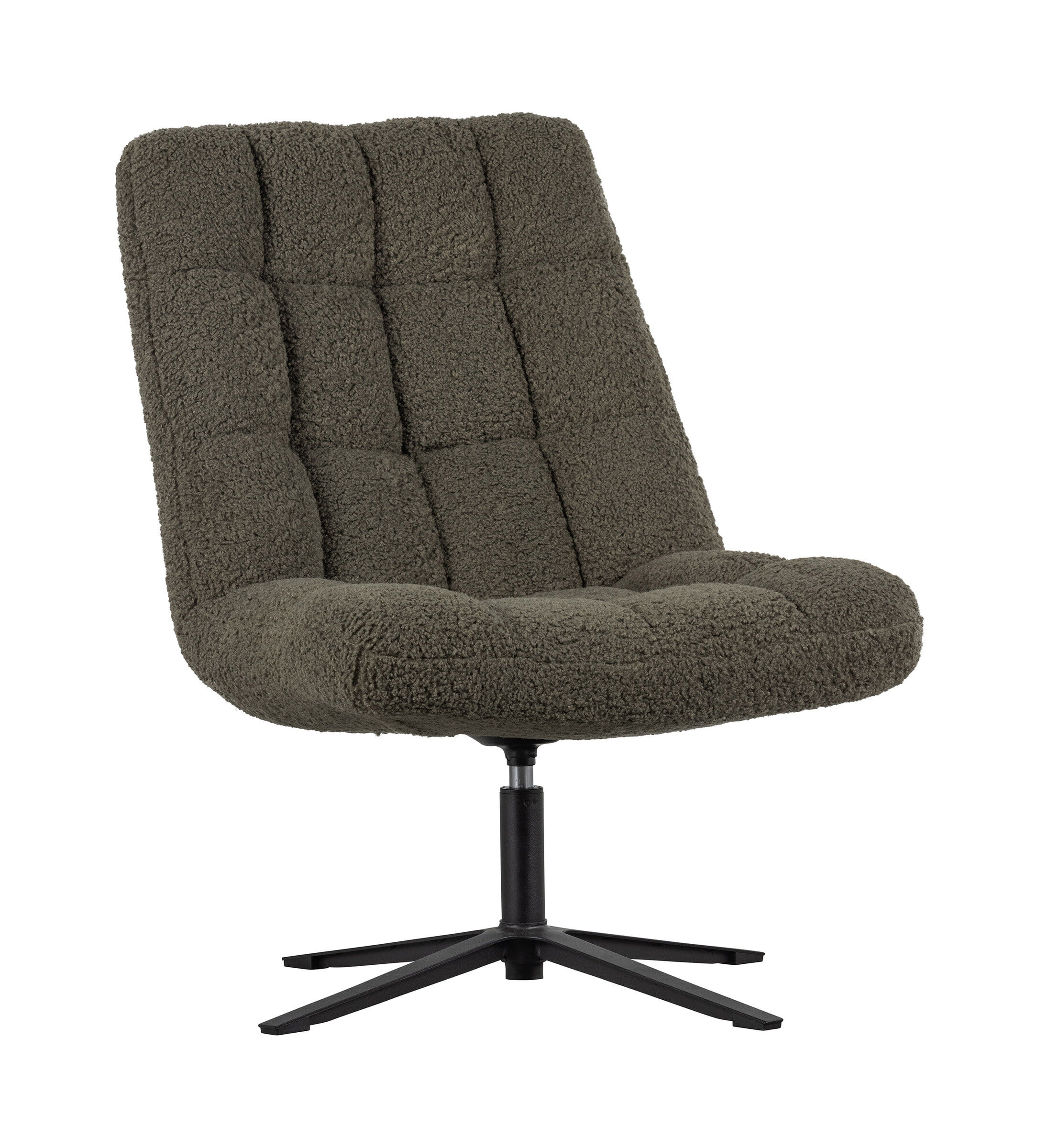WOOOD Draaifauteuil Job Teddy - Groen - 8714713146260