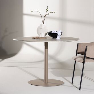 Nohr Ronde Eettafel Tu Marmerlook, 110cm - Beige - 7340220823663