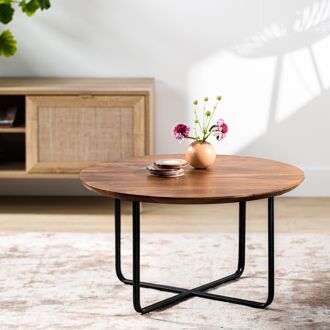 BASE Salontafel Kristof Acaciahout, 75cm - Naturel - Rond - 9505937111146