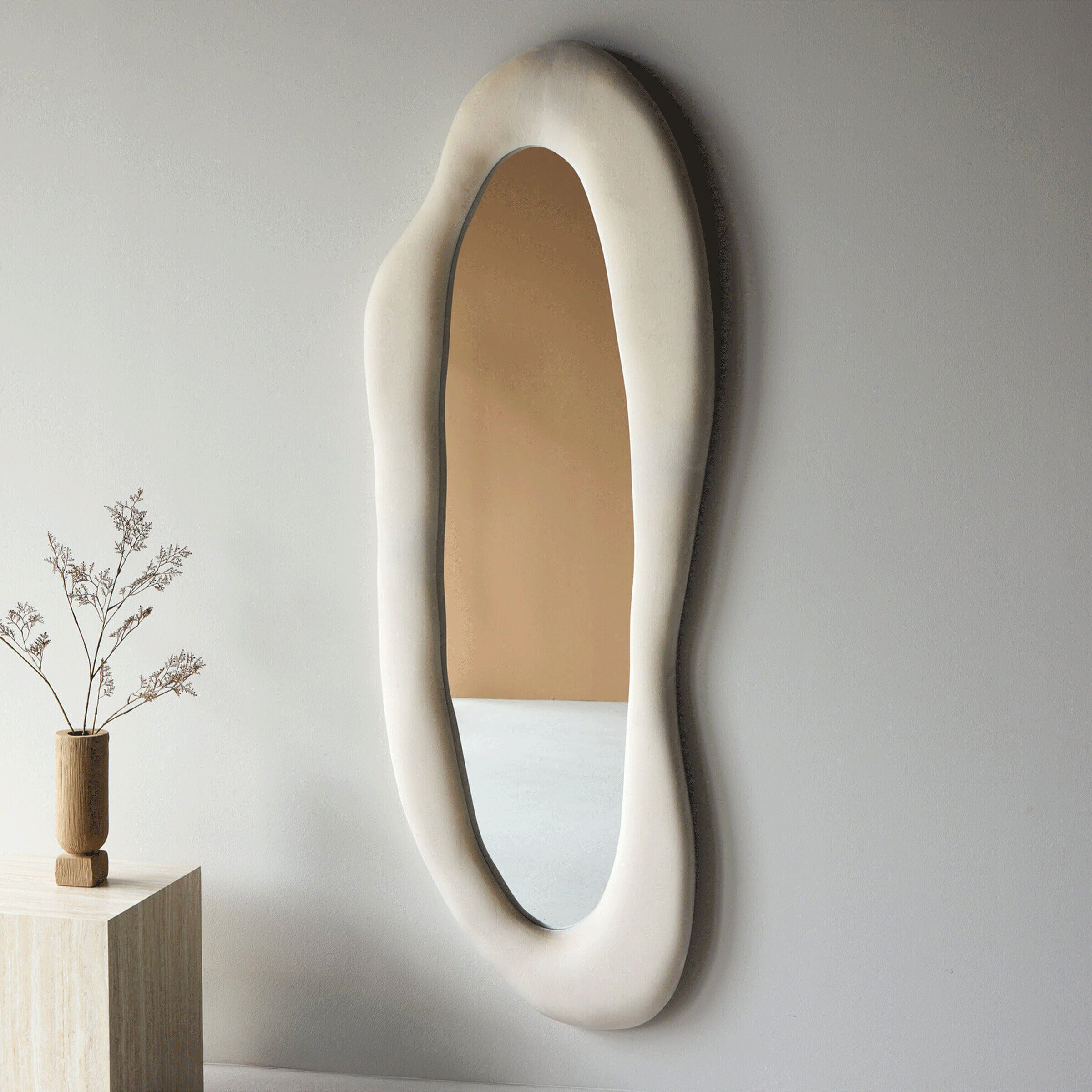 Nohr Organische Spiegel Anahita Velvet, 185 x 66cm - Beige - Passpiegel - 7340220899392