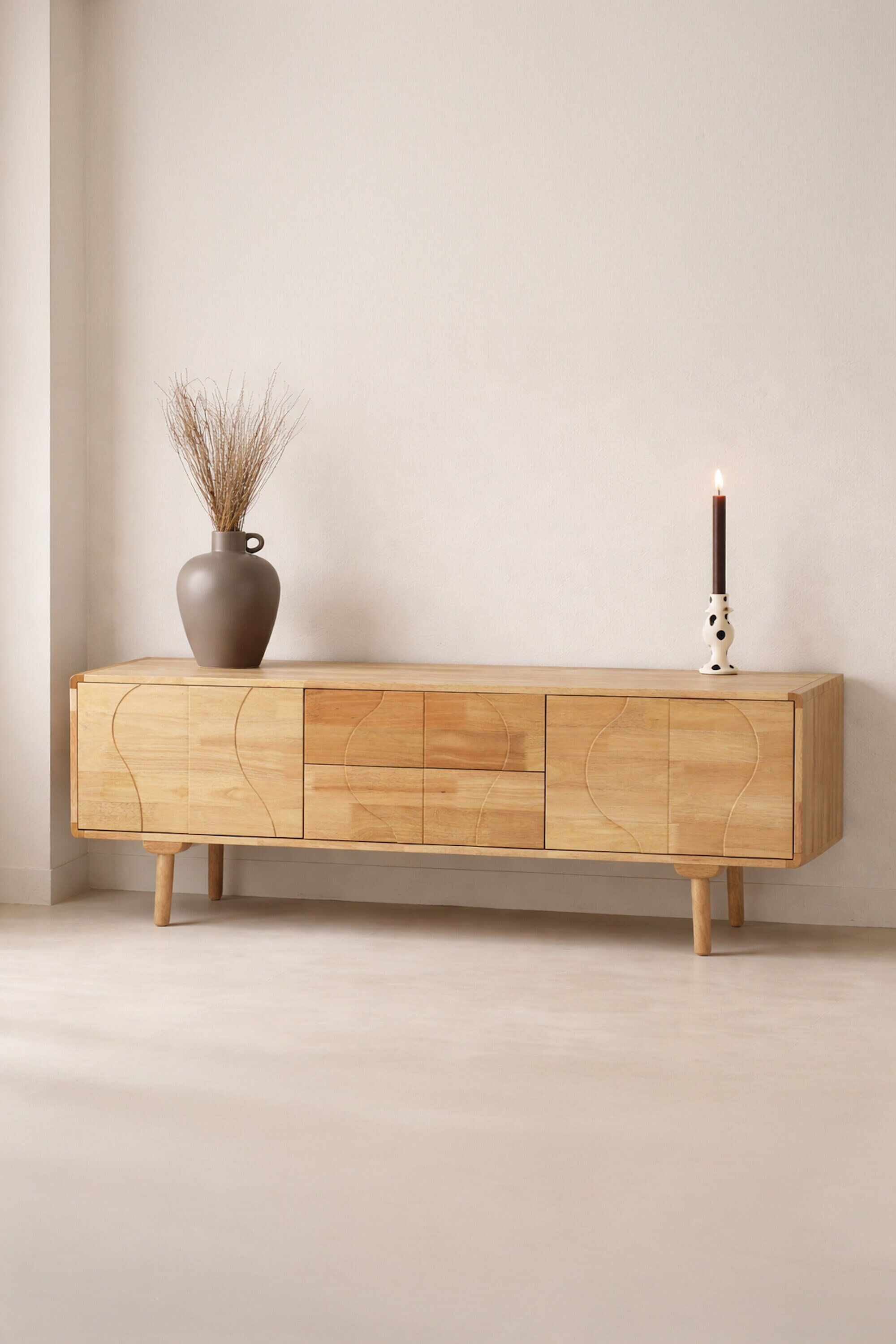 Nohr TV-meubel Ambre Rubberhout, 180cm - Naturel - 7340220849489