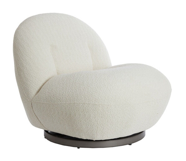 Light & Living Draaifauteuil Gumaca Bouclé - Crème - 8717807715243