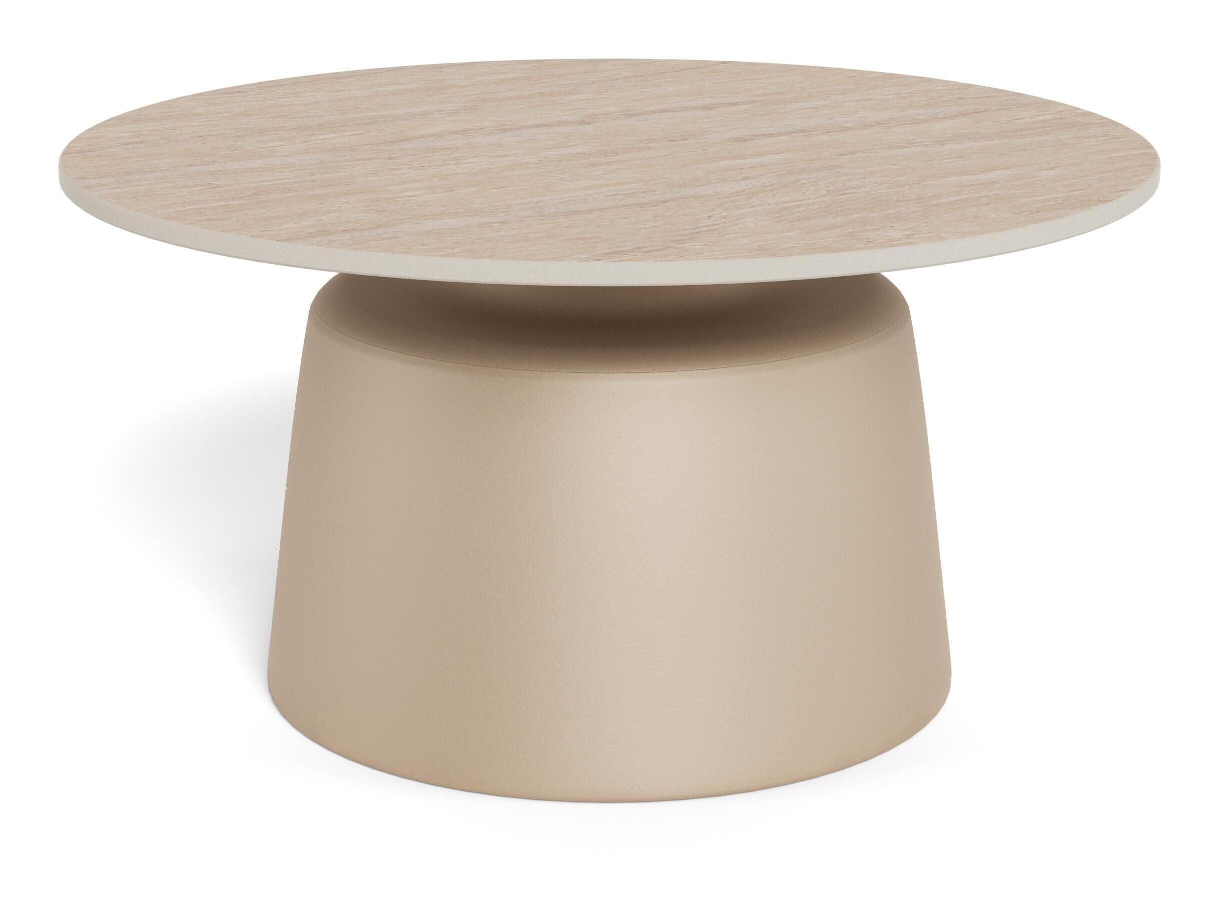 Bendt Ronde Salontafel Waleed Keramiek in travertinlook, 70cm - Beige - 5713941408822