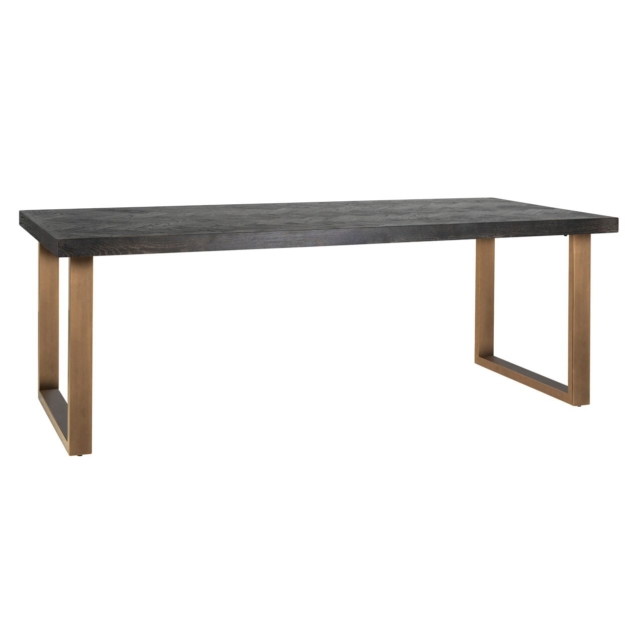Richmond Eettafel Blackbone Brass, EIkenhout en staal, 180 x 100cm - Bruin - 8720621682028