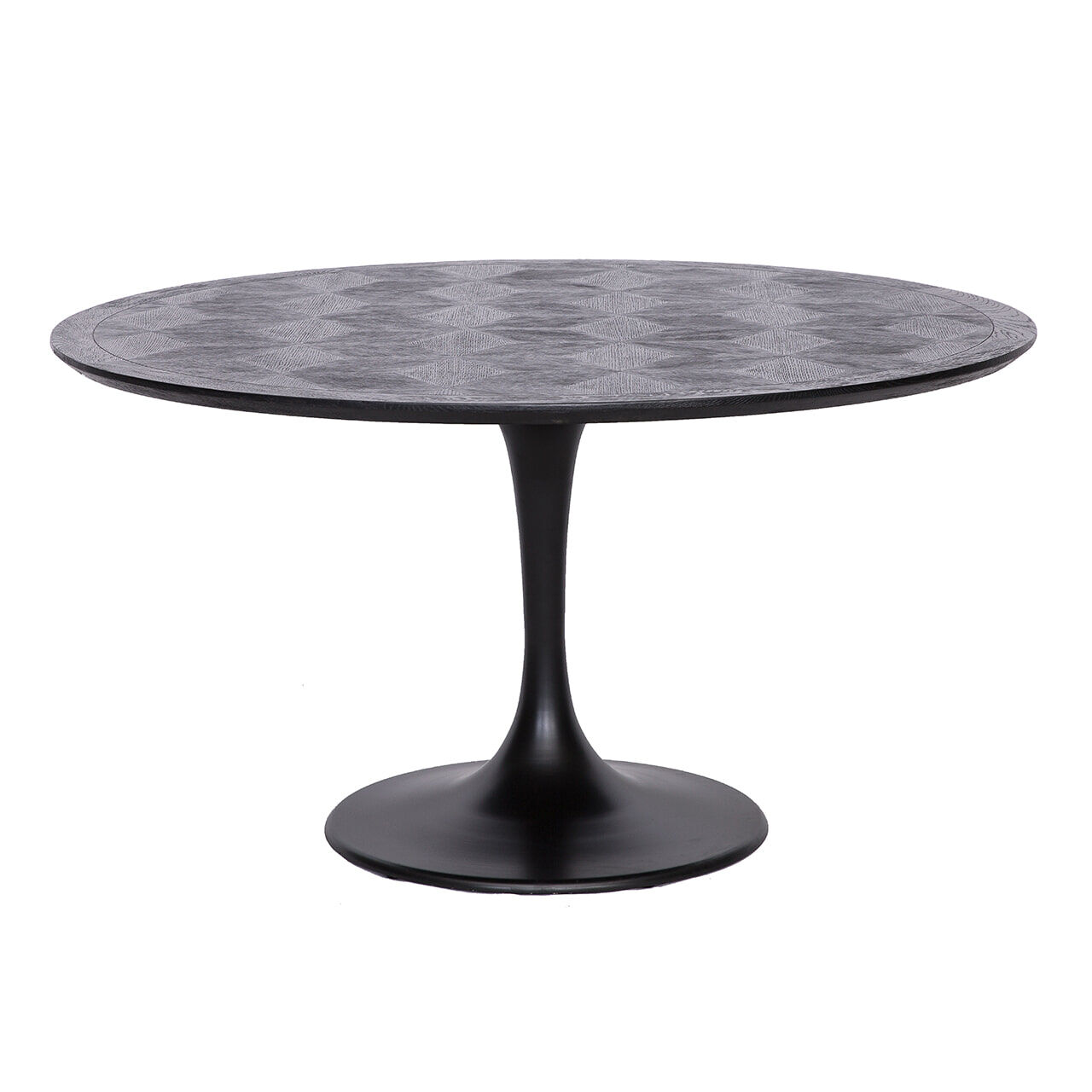 Richmond Ronde Eettafel Blax Ø140cm, Eikenhout en staal - zwart - 8720621605454