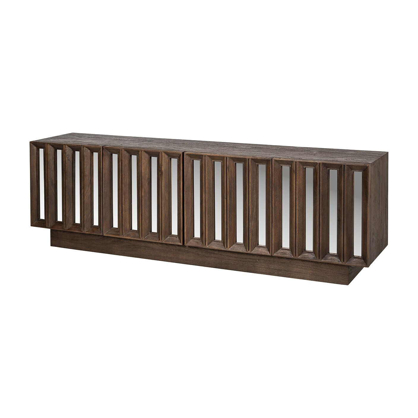 Richmond TV-meubel Bryant Mangohout en spiegelglas, 180cm - Bruin - 8721009403488