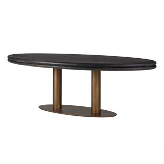 Richmond Ovale Eettafel Macaron Eikenhout en metaal, 235 x 110cm - Bruin - Ovaal - 8720621677253