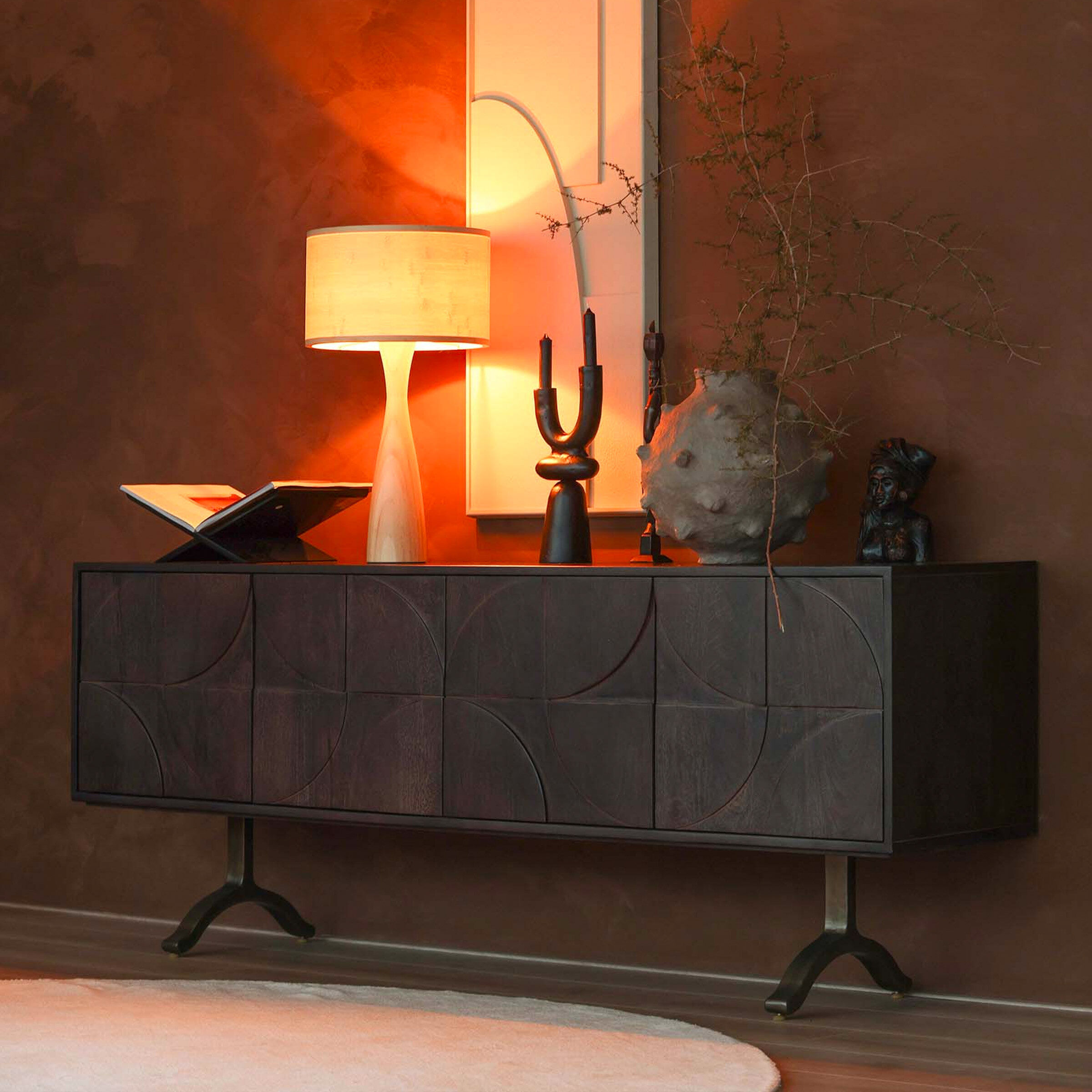 WOOOD Dressoir Draw Mangohout, 180cm - Walnoot - BePureHome - 8714713163038