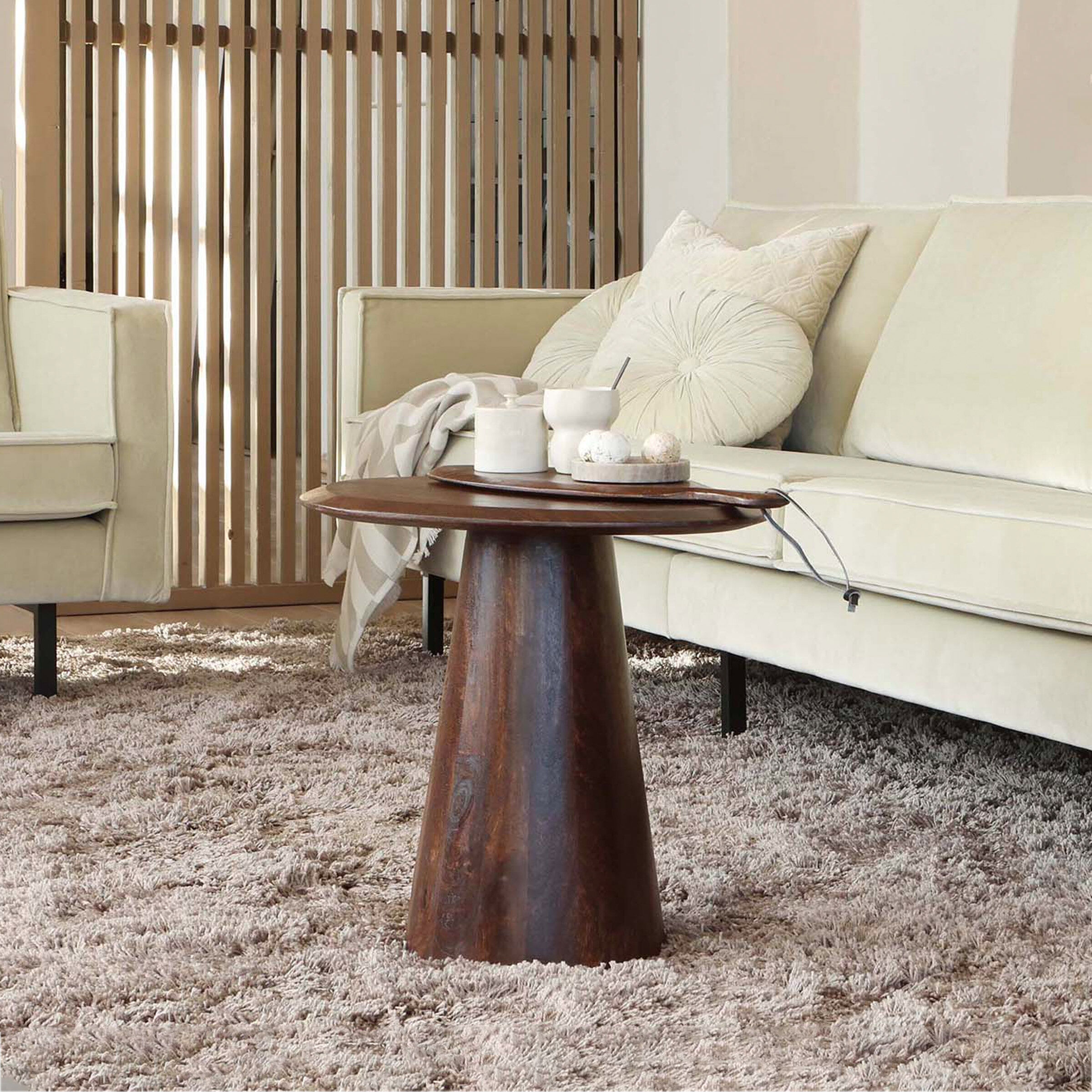 WOOOD Organische Bijzettafel Posture Mangohout, 60 x 50cm - Walnoot - BePureHome - 8714713177103