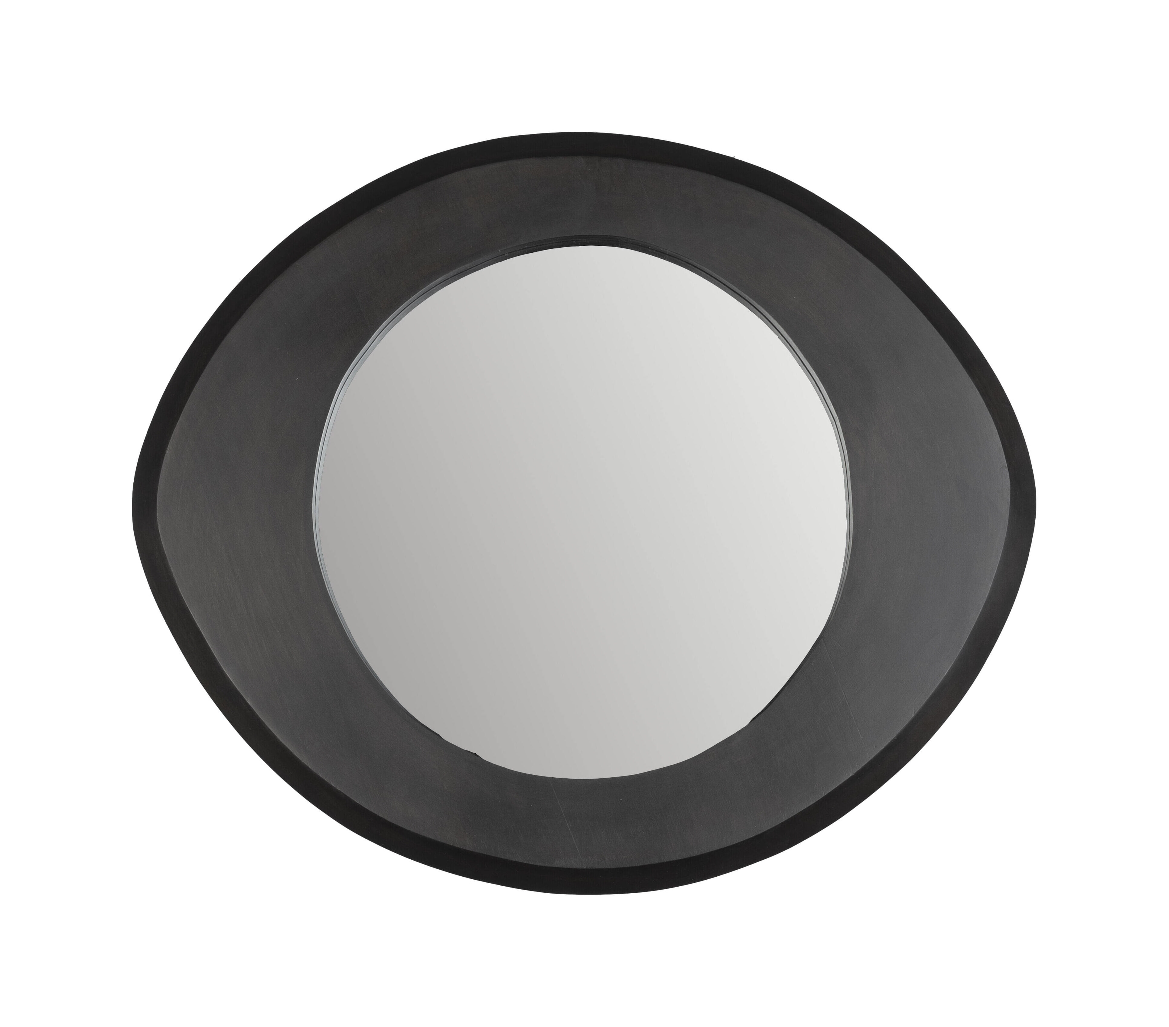 Dutchbone Spiegel Aren Mangohout, 55 x 47cm - Zwart - Organisch - 8718548075399