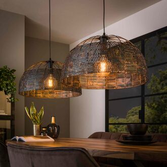 LifestyleFurn Hanglamp Goran 2-lamps - Zwart bruin - 9501366427278