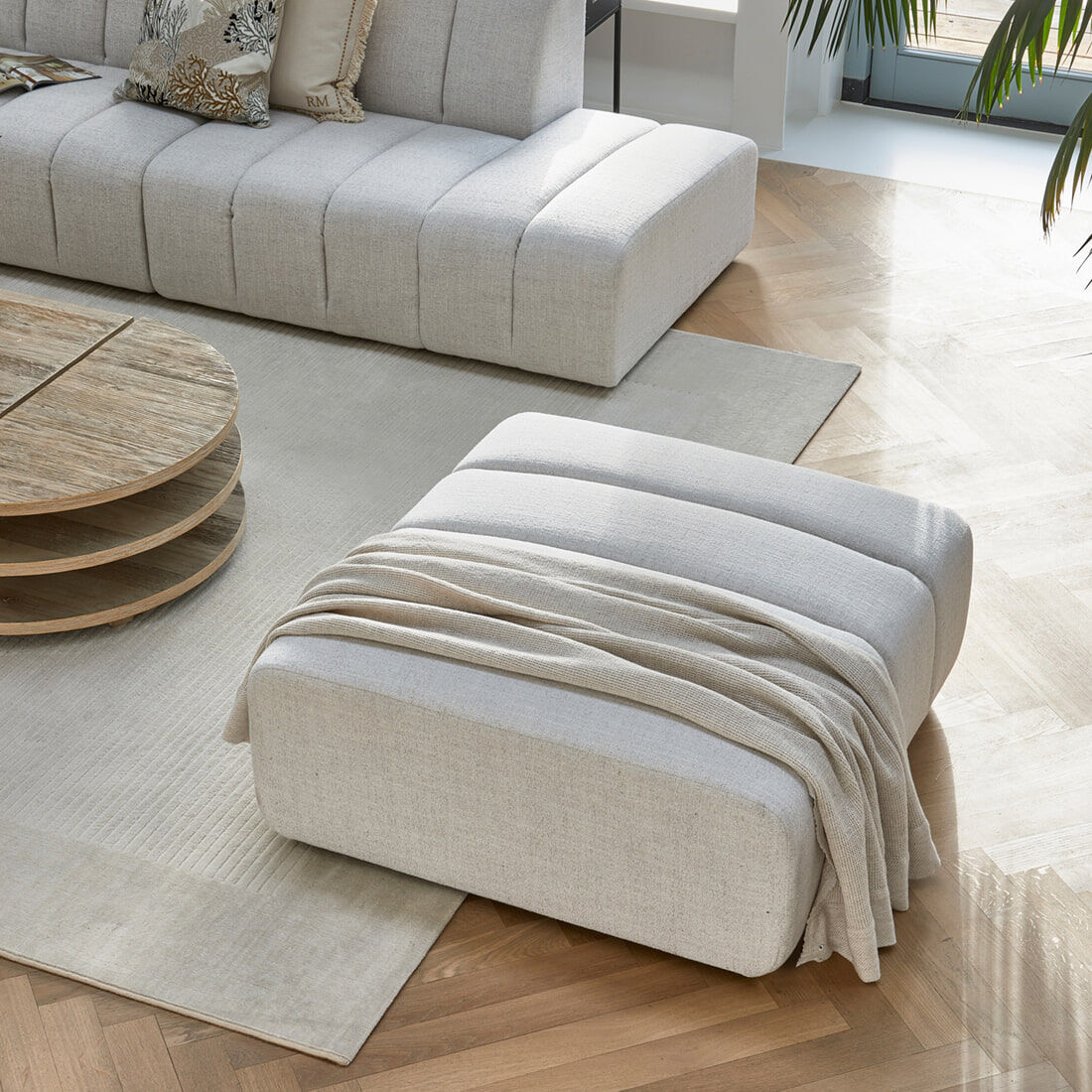 Rivièra Maison Hocker Dazzle Rich Tweed - Antiek Wit - 8720794001312