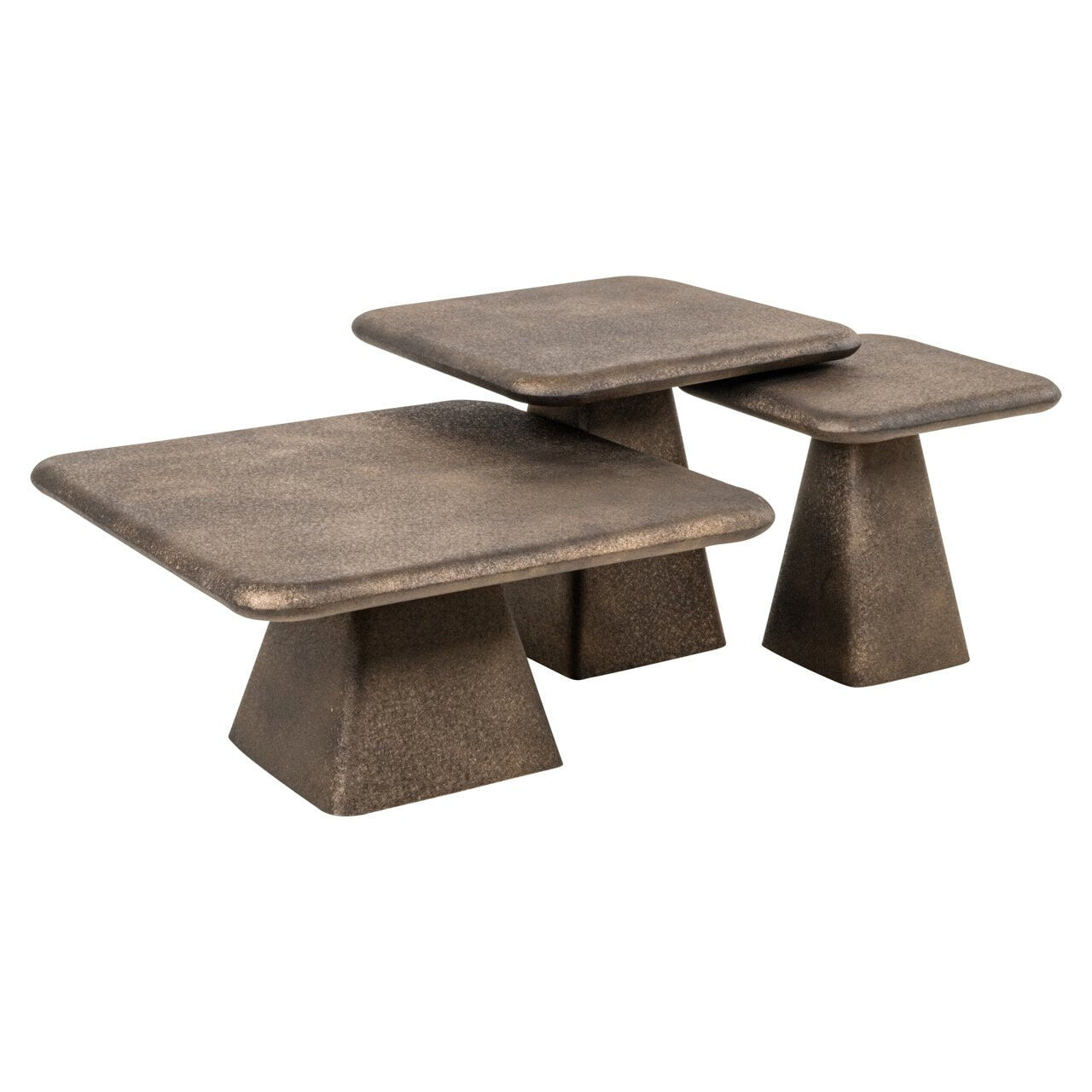 Richmond Salontafel Marlie Set van 3 stuks - Goud - Vierkant - 8721009421451