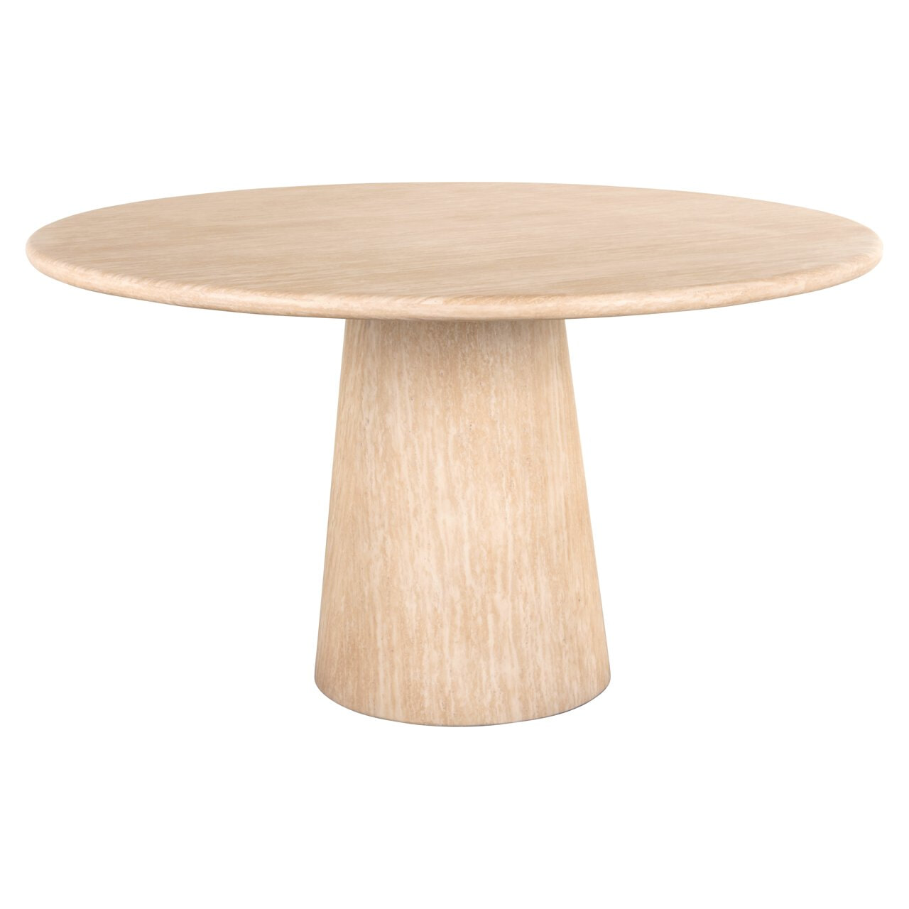 Richmond Ronde Eettafel Fictus Travertin look, 140cm - Beige - Japandi - 8721009404812