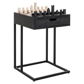 Richmond Bijzettafel Davos Marmer, Met 1 lade - Zwart - Vierkant - 8721009410752