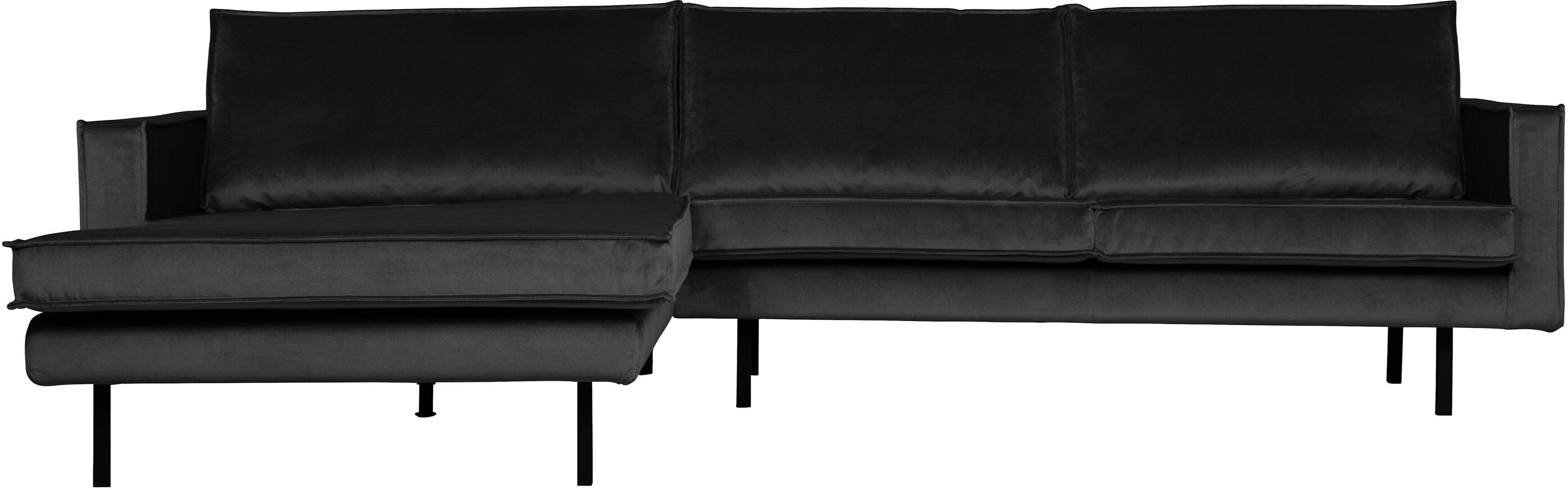 WOOOD Loungebank Rodeo Links, Velvet - Antraciet - BePureHome - 8714713103690