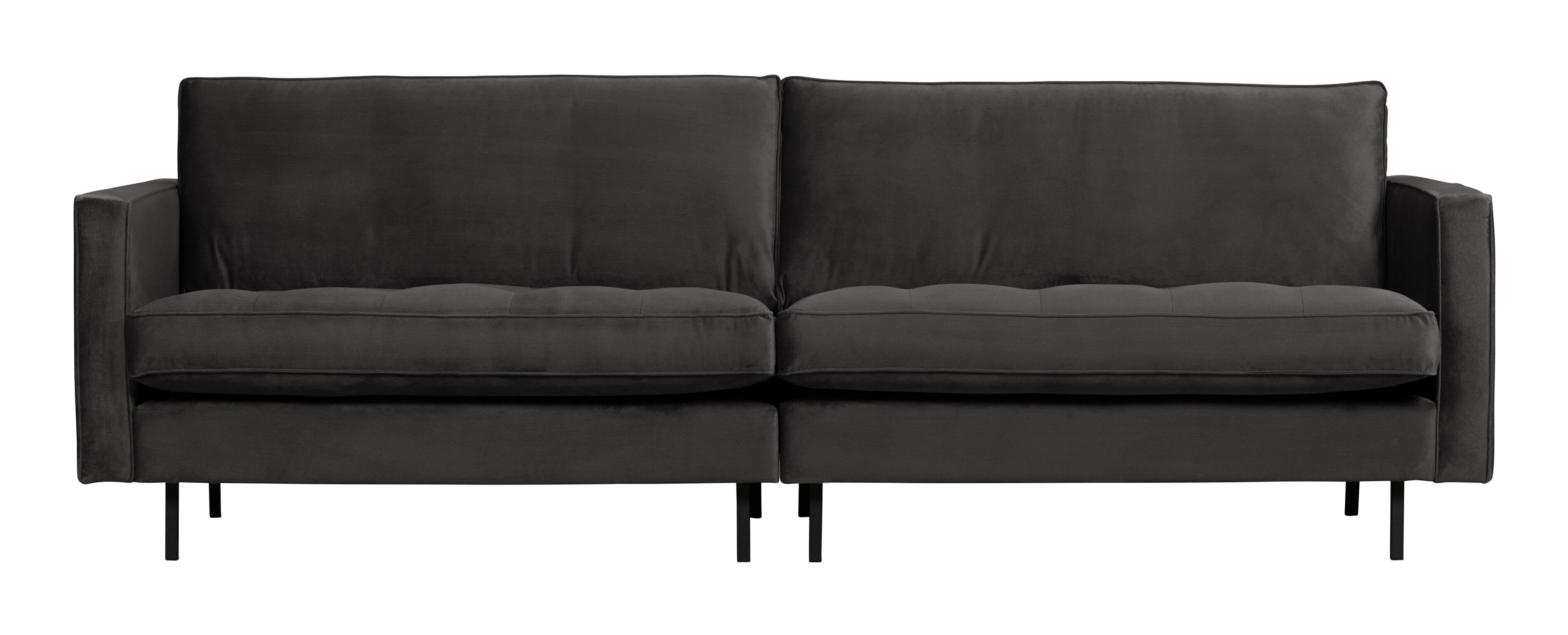 WOOOD Bank Rodeo 3-zits, Velvet - Antraciet - BePureHome - 8714713103812