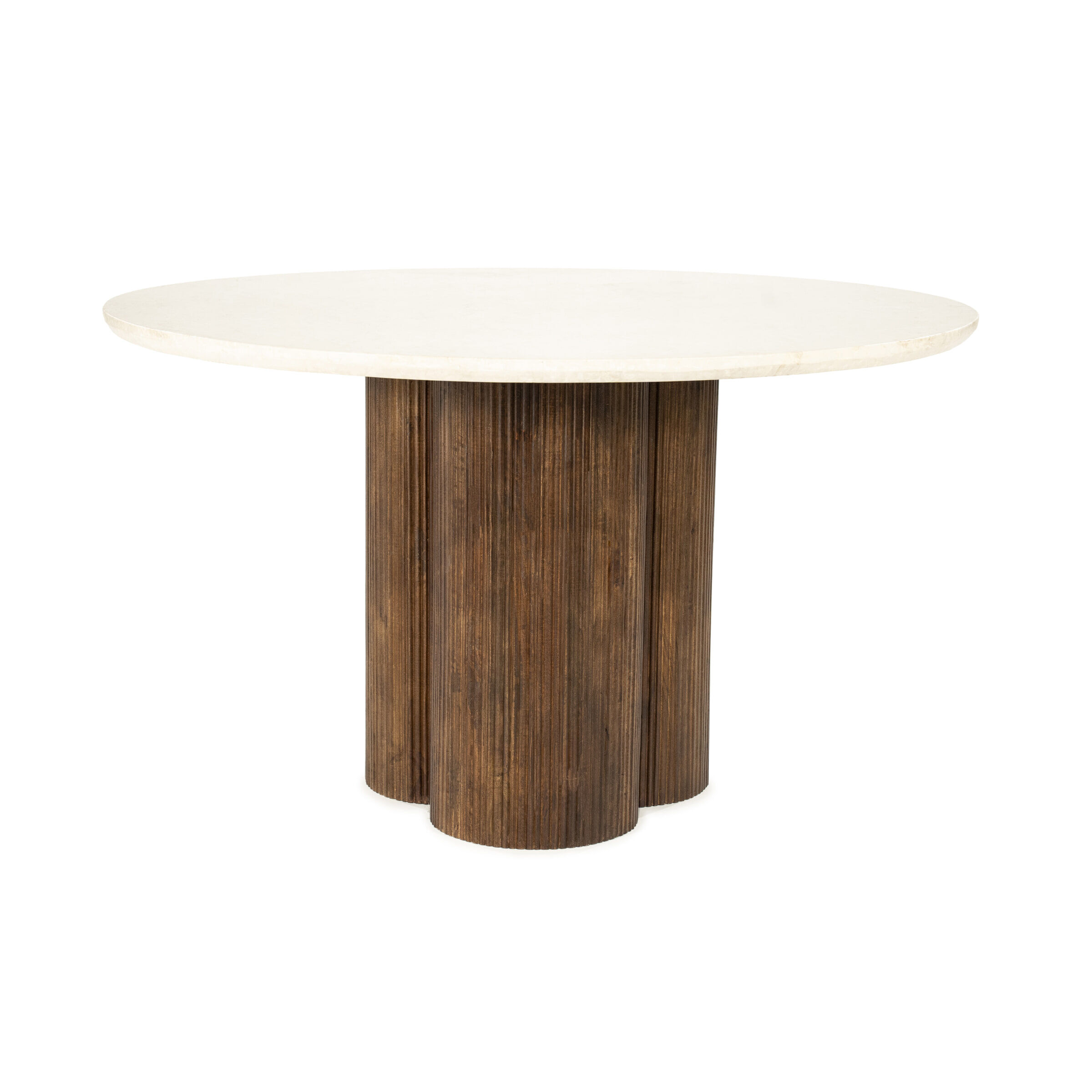 Eleonora Ronde Eettafel Xanni Marmer en Mangohout, 130cm - Bruin - 8719087034502
