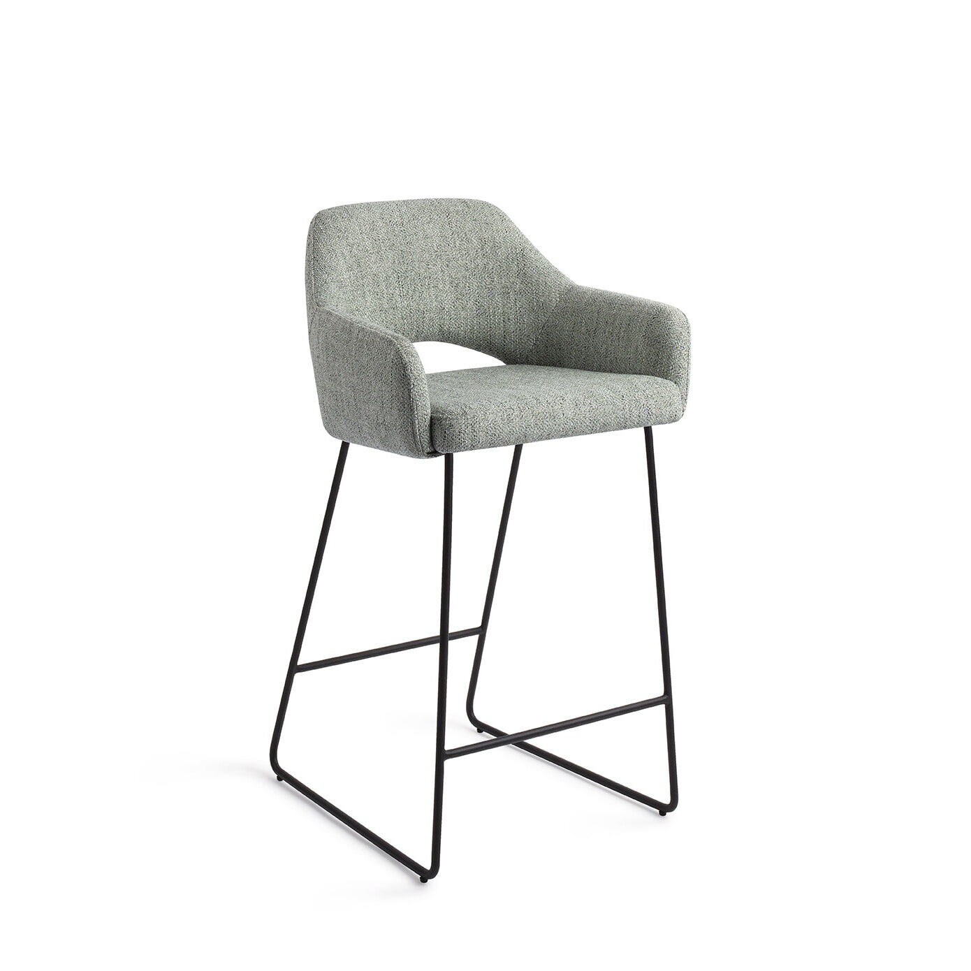 Jesper Home Barkruk Yanai Slide Black - Soft Sage (zithoogte 65cm) - 7446000388350