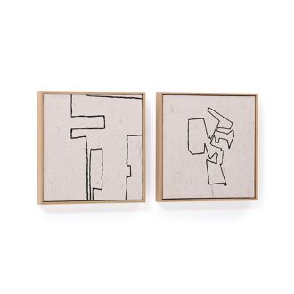 Kave Home Schilderij Neyra Set van 2 stuks - Lichtgrijs - 8447305004579