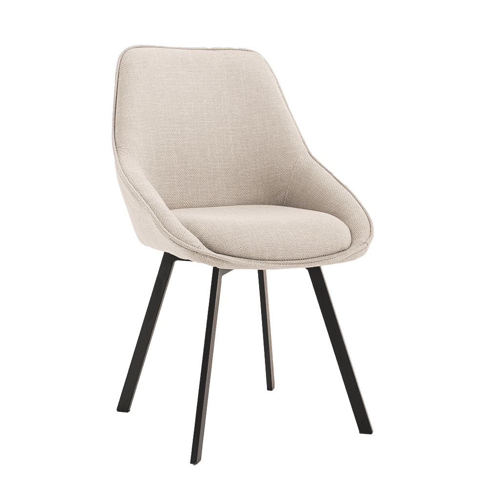 Tower Living Draaibare Eetkamerstoel Borgo Geweven stof - Beige - 9505262316551