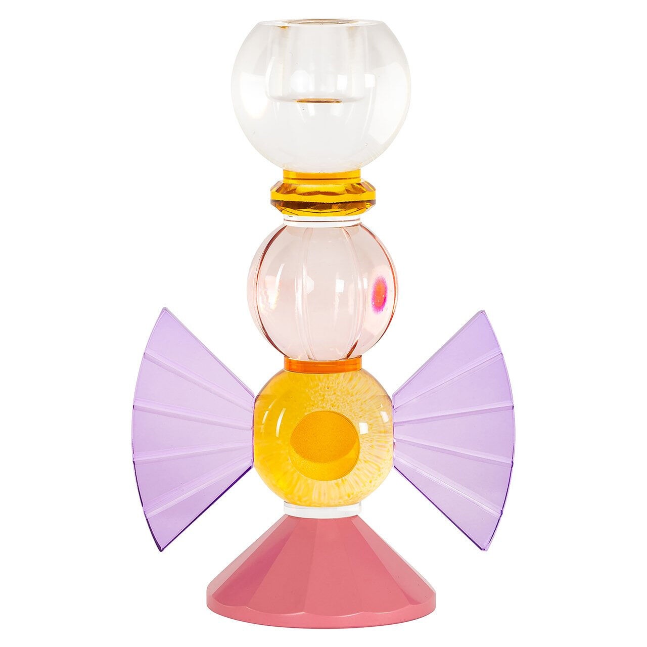 Richmond Kandelaar Liony Glas, 20cm - Roze - 8721009406489