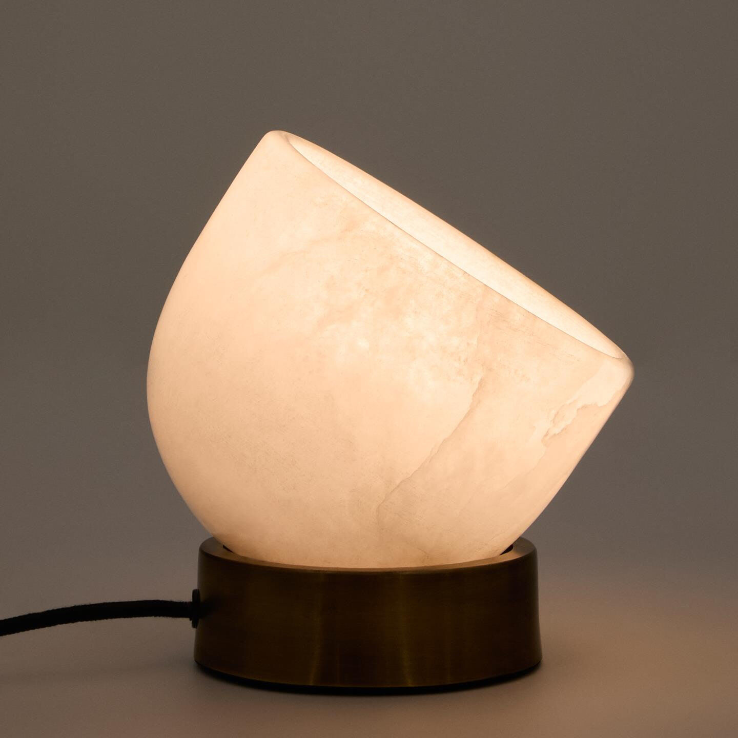 Kave Home Tafellamp Shenli Messing en albast, 17cm - Wit - 8433840940137