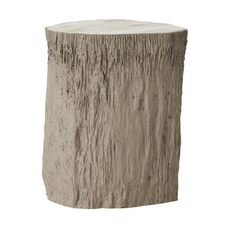 MUST Living Bijzettafel Rocca Versteend hout, 39cm - Bruin - Rond - 8720146509664