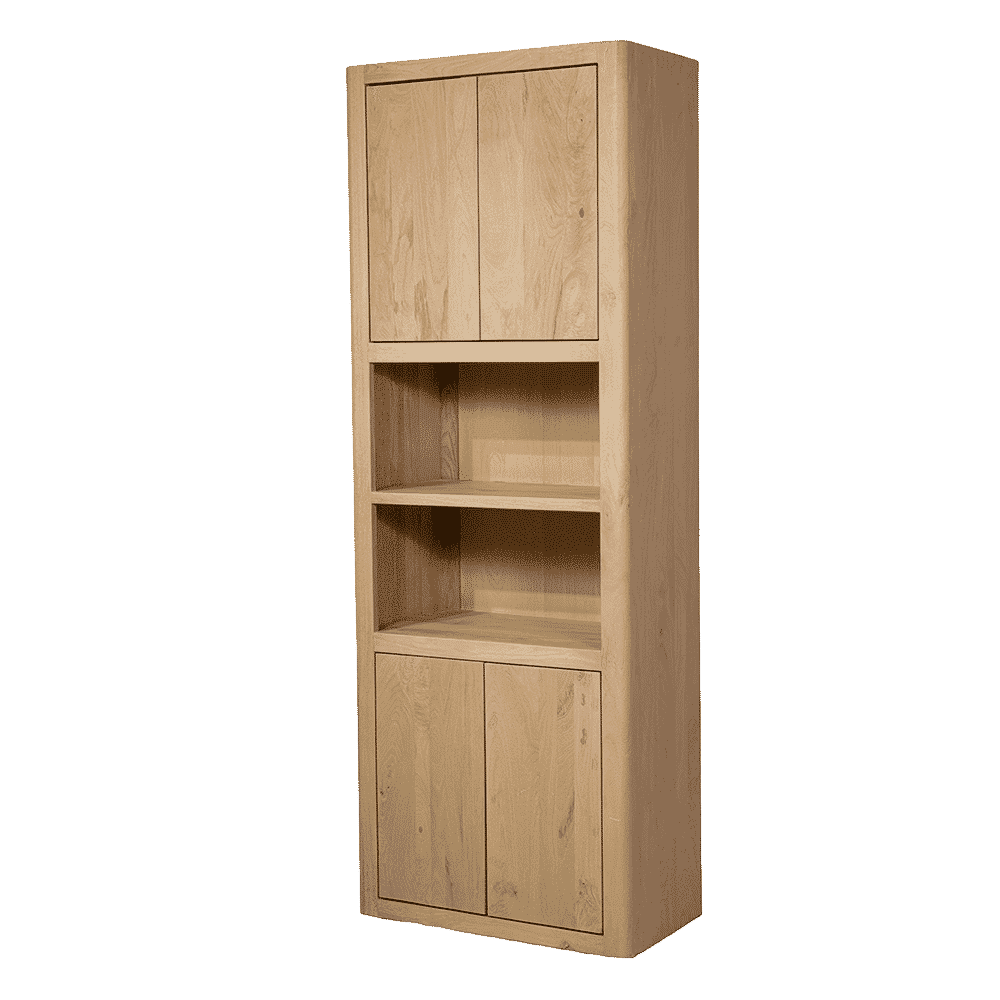 Tower Living Opbergkast Tenna Mangohout, Met 2 open vakken, 220 x 80cm - Naturel - 9504973142930