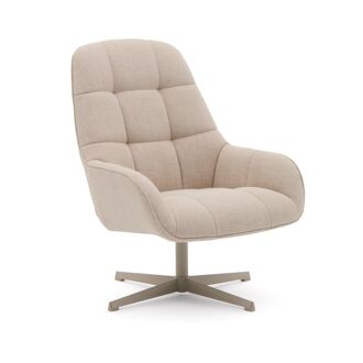 Kave Home Draaifauteuil Jaspe Structuurstof - Beige - 8433840952017