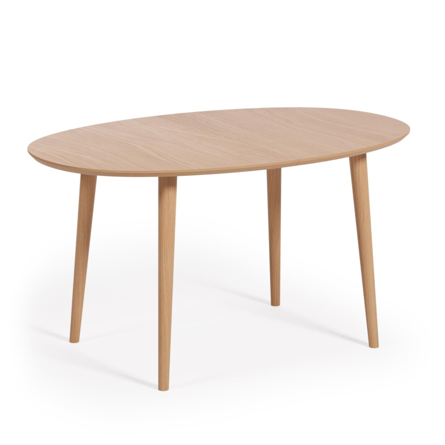 Kave Home Uitschuifbare Ovale Eettafel Oqui 140 - 220 x 90cm - Eiken Naturel - Ovaal - 8433840727844