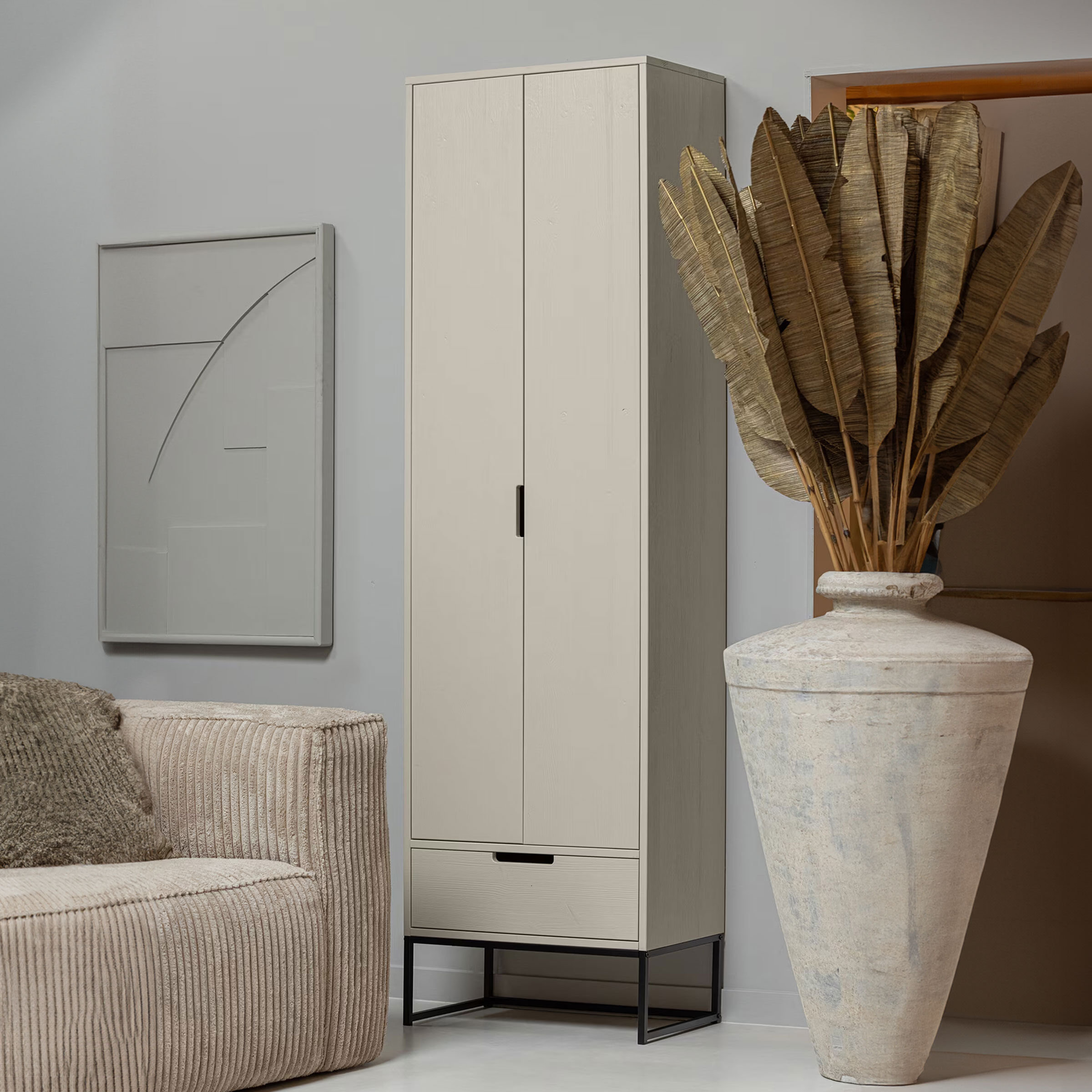 WOOOD Opbergkast Silas Grenen, 210 x 60cm - Dust - 8714713170265