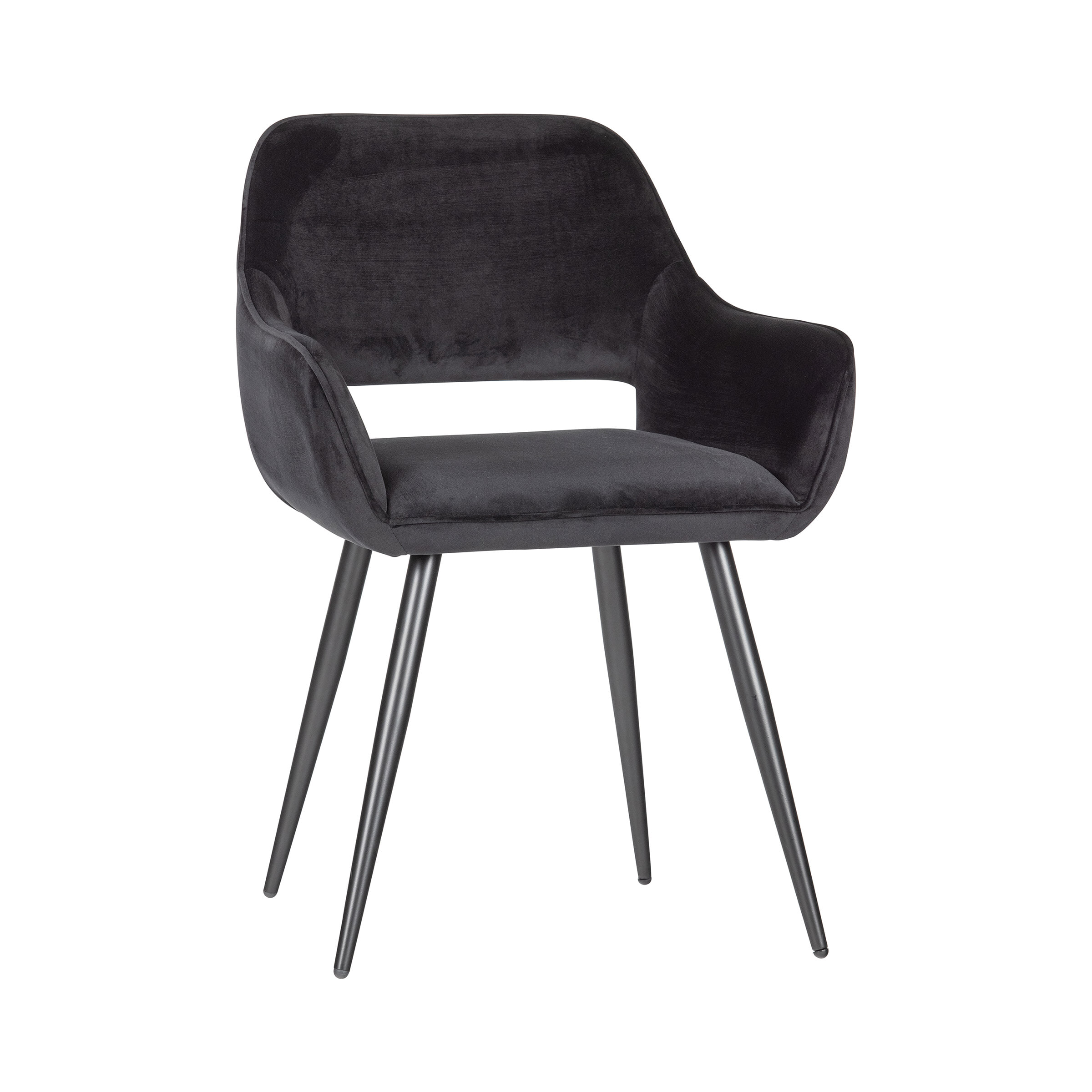 WOOOD Eetkamerstoel Jelle Velvet - Zwart - 9507733997696