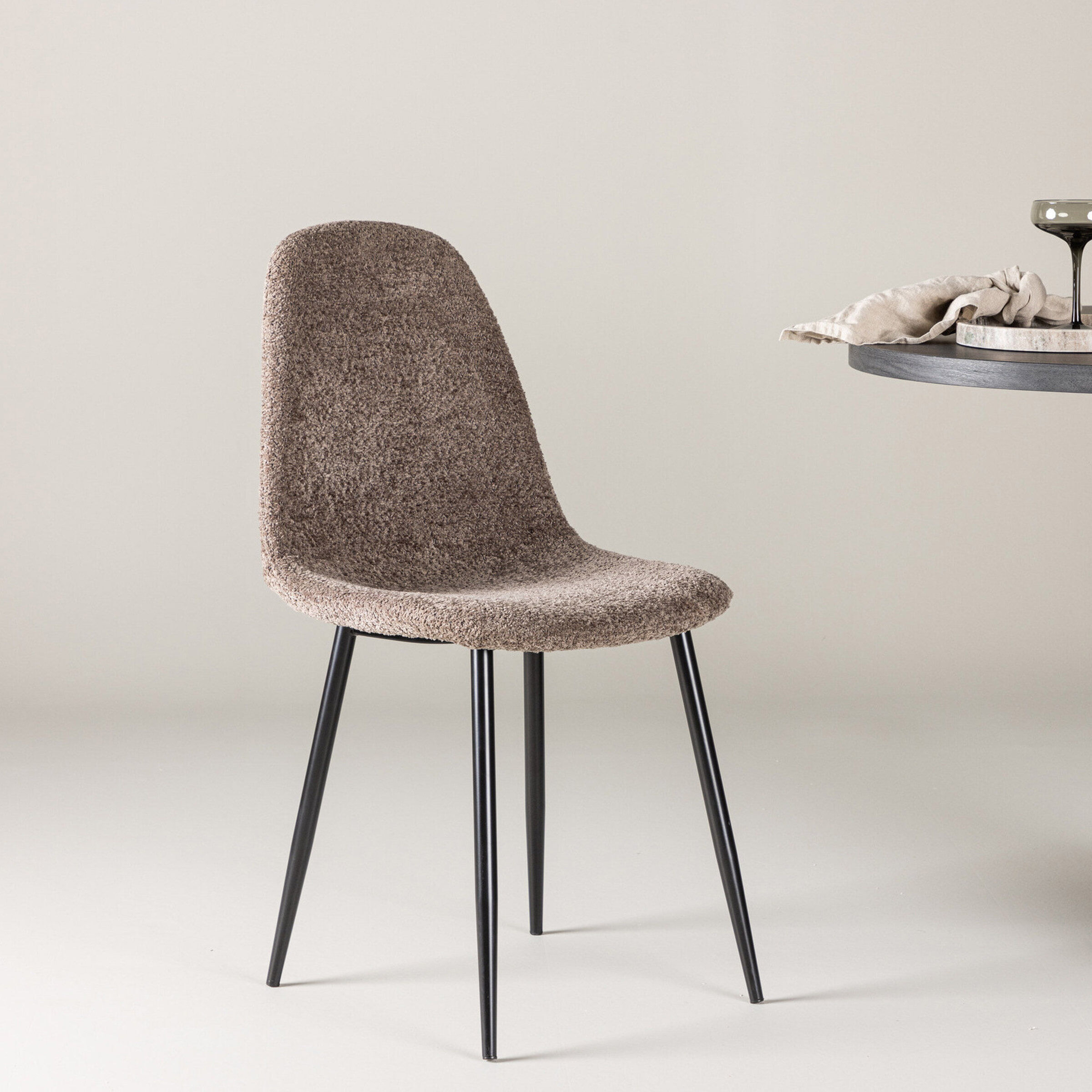 Nohr Eetkamerstoel Austina Bouclé - Grijs - 7340220822918