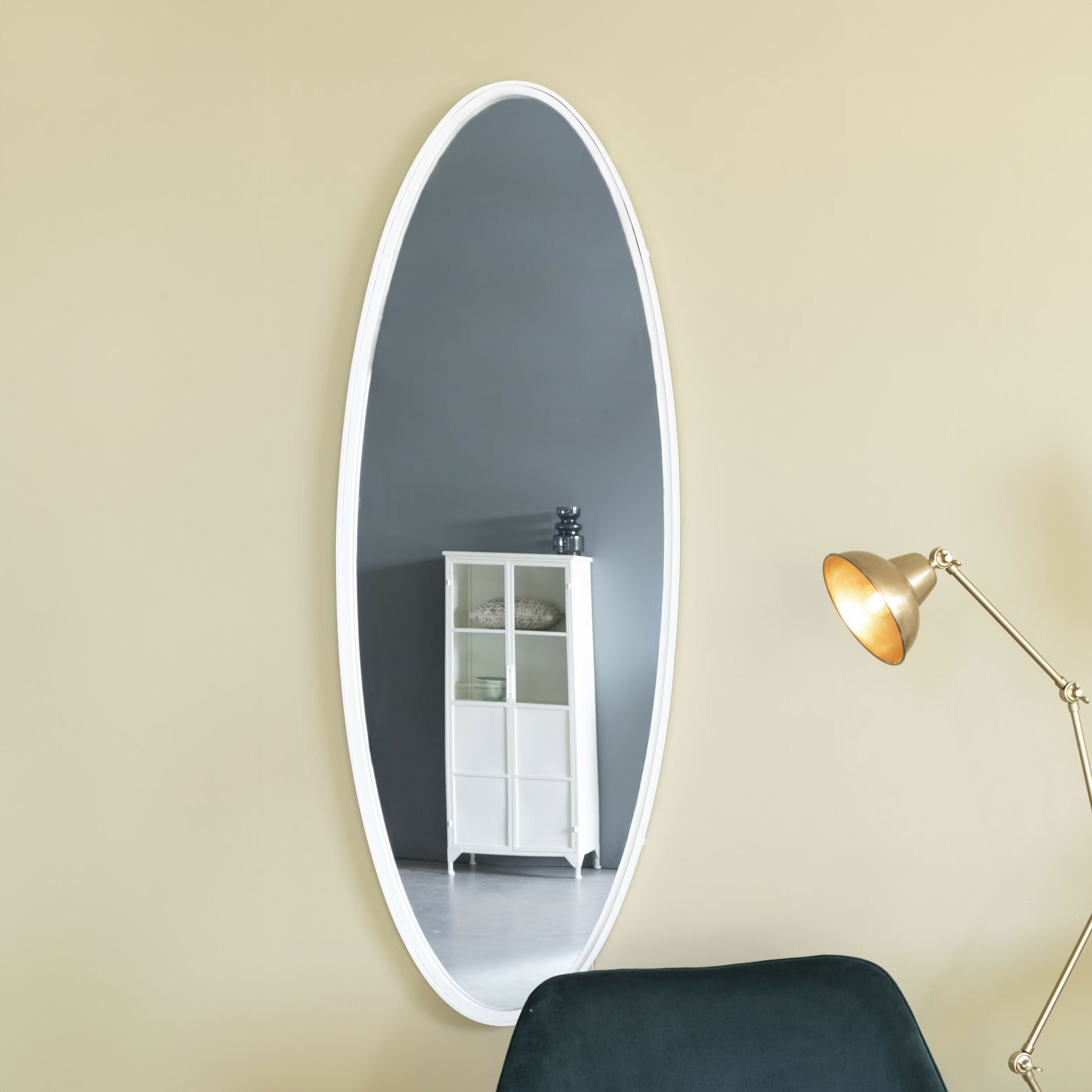 ZILT Ovale Spiegel Marrys 160 x 60cm - Wit - Ovaal - Passpiegel - 9507512777679