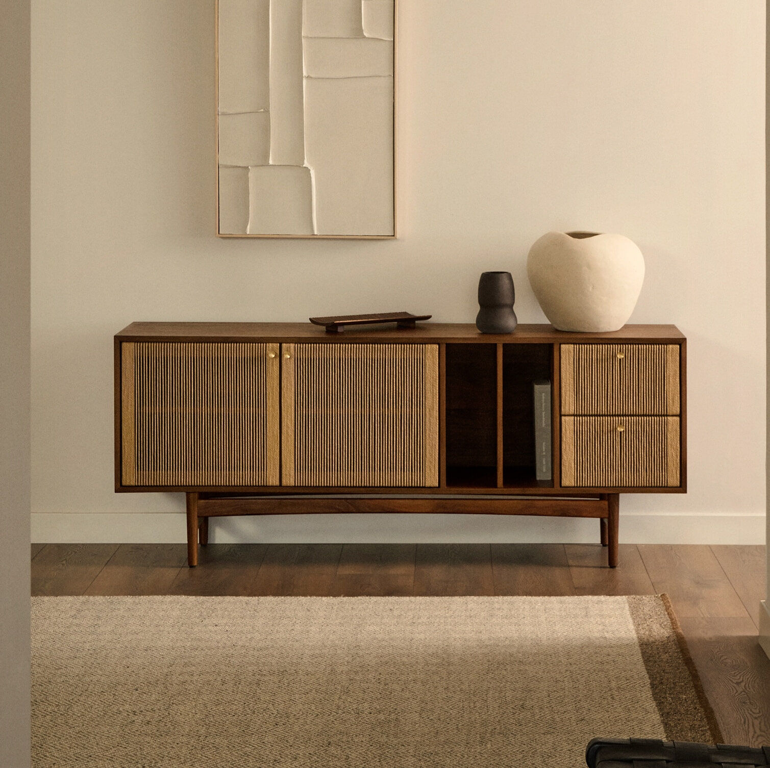 Kave Home Dressoir Elan Notenhout, 180cm - Bruin - 8433840892306