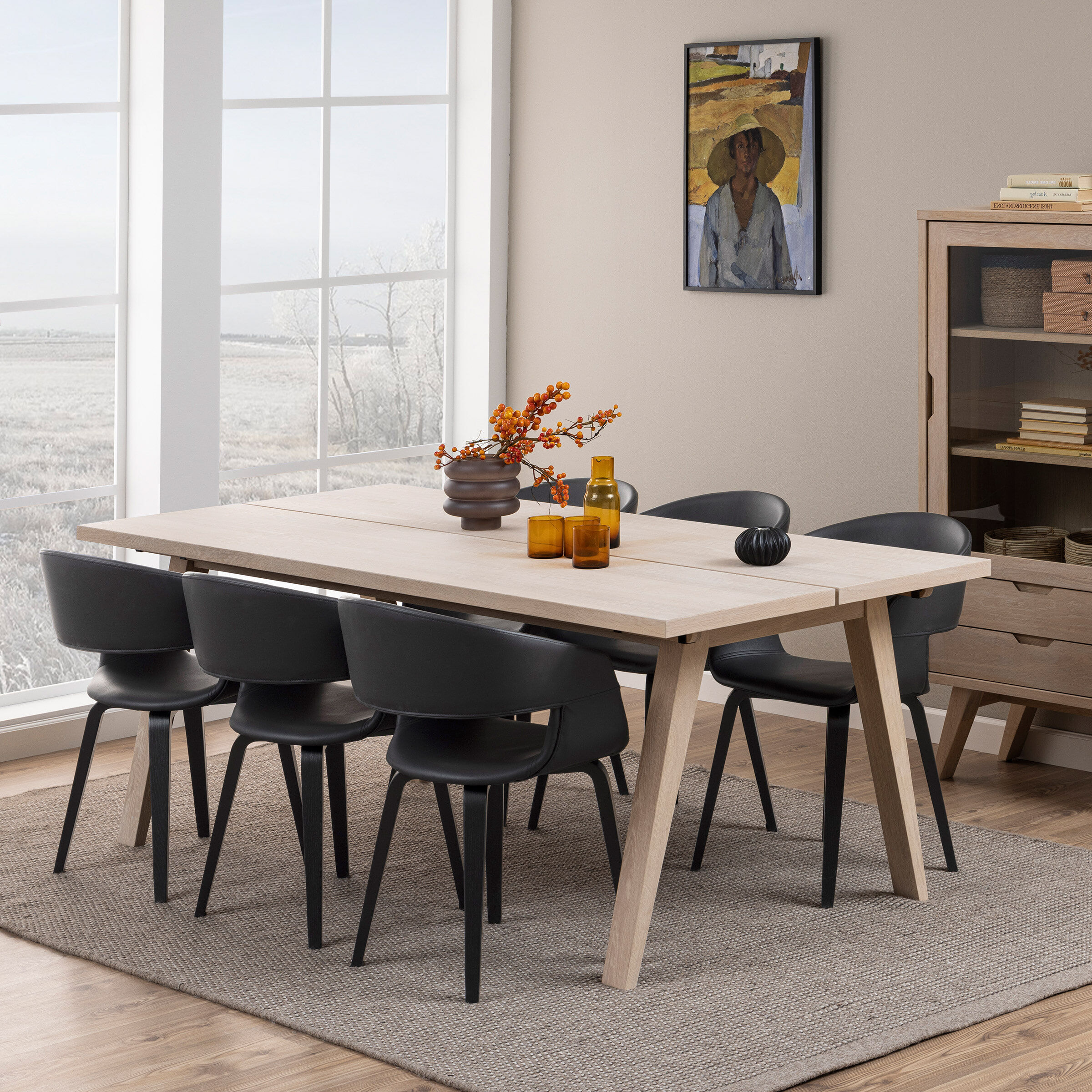 Bendt Eettafel Mads 200 x 95cm, licht eikenfineer - Beige - 5713941010599