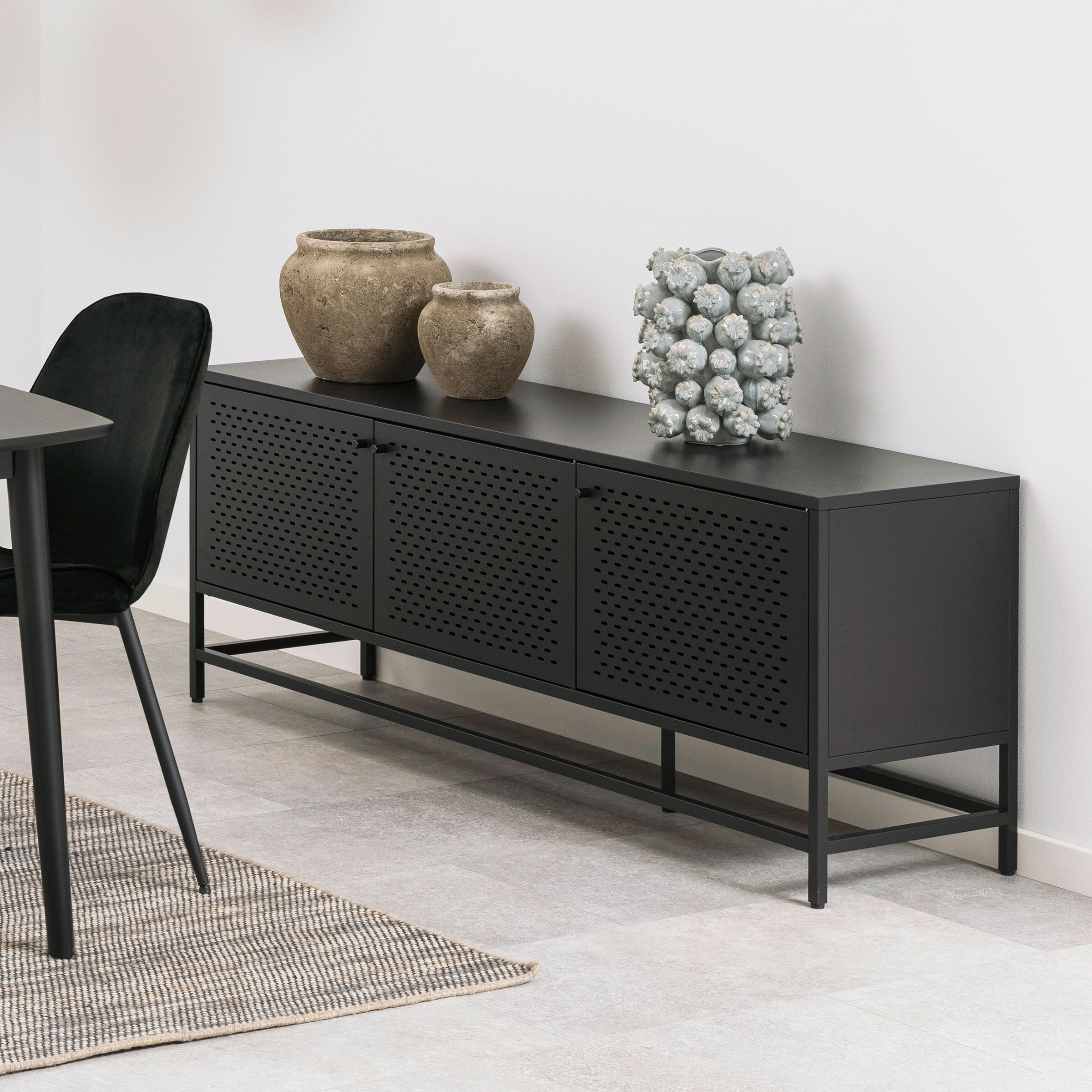 Bendt Tv-meubel Lua zwart metaal, 160cm - 5713941176837