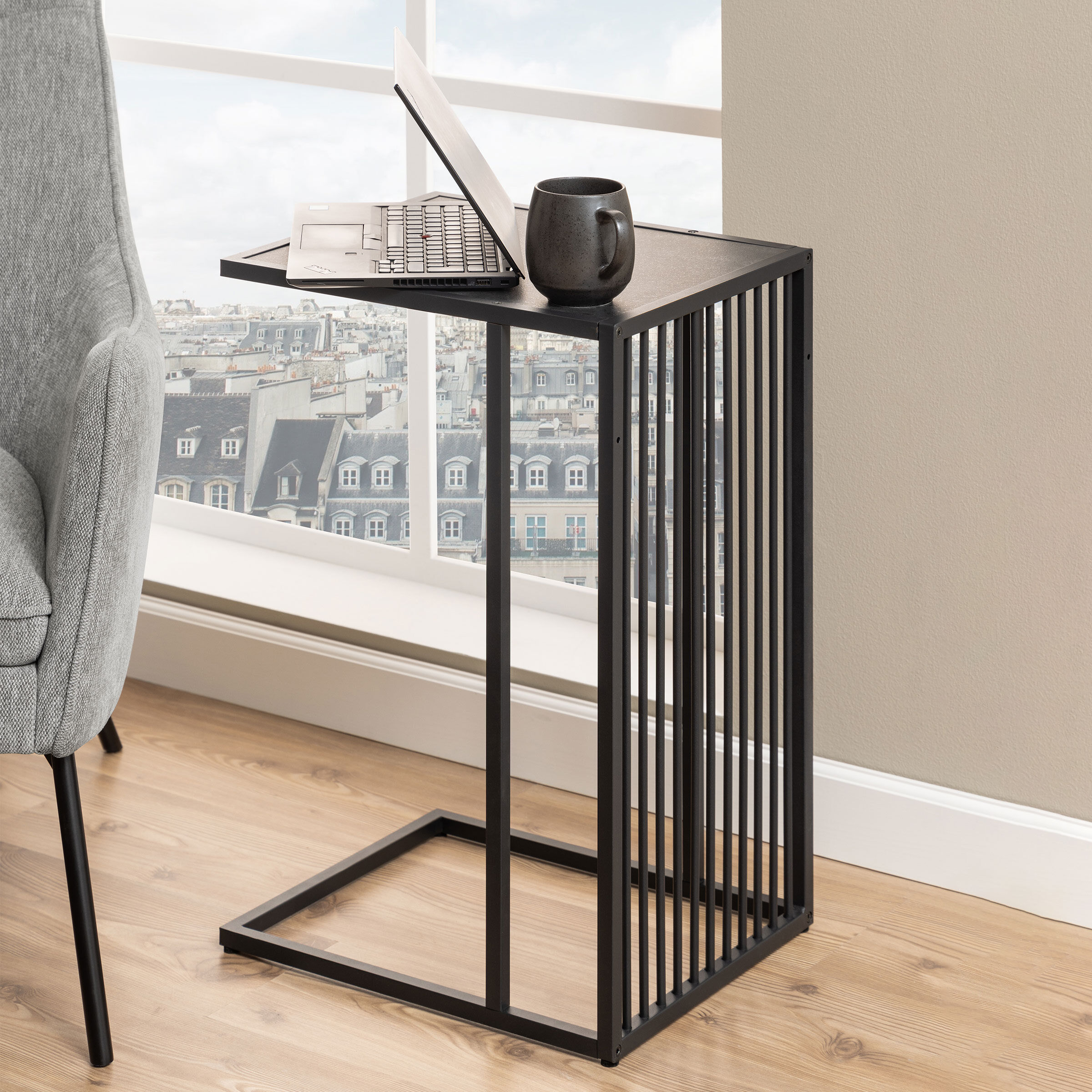 Bendt Laptoptafel Esme Marmerlook, 43 x 35cm - Zwart - 5713941269881