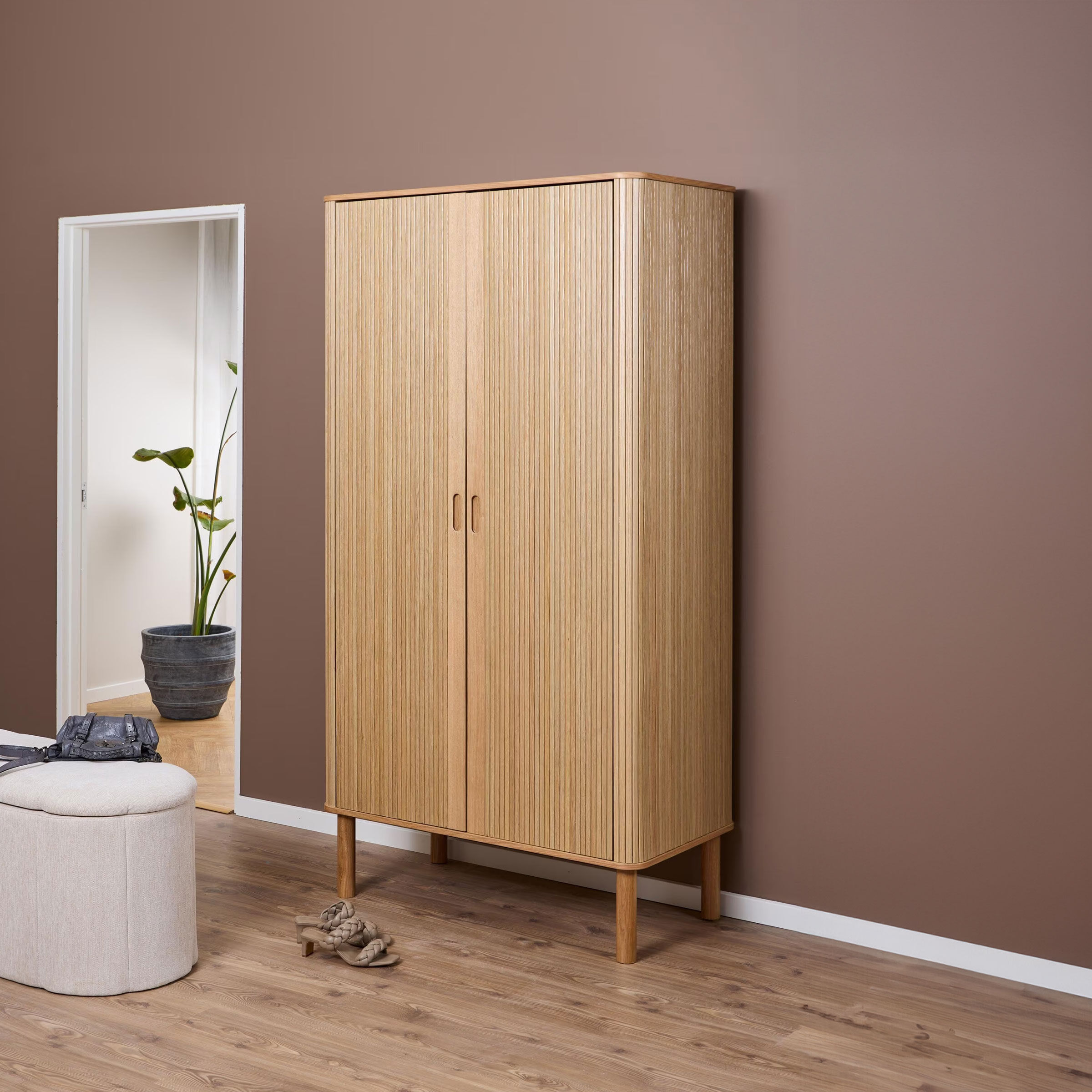 Bendt Kledingkast Alandria Eiken, 200 x 100cm - Naturel - 5713941362841