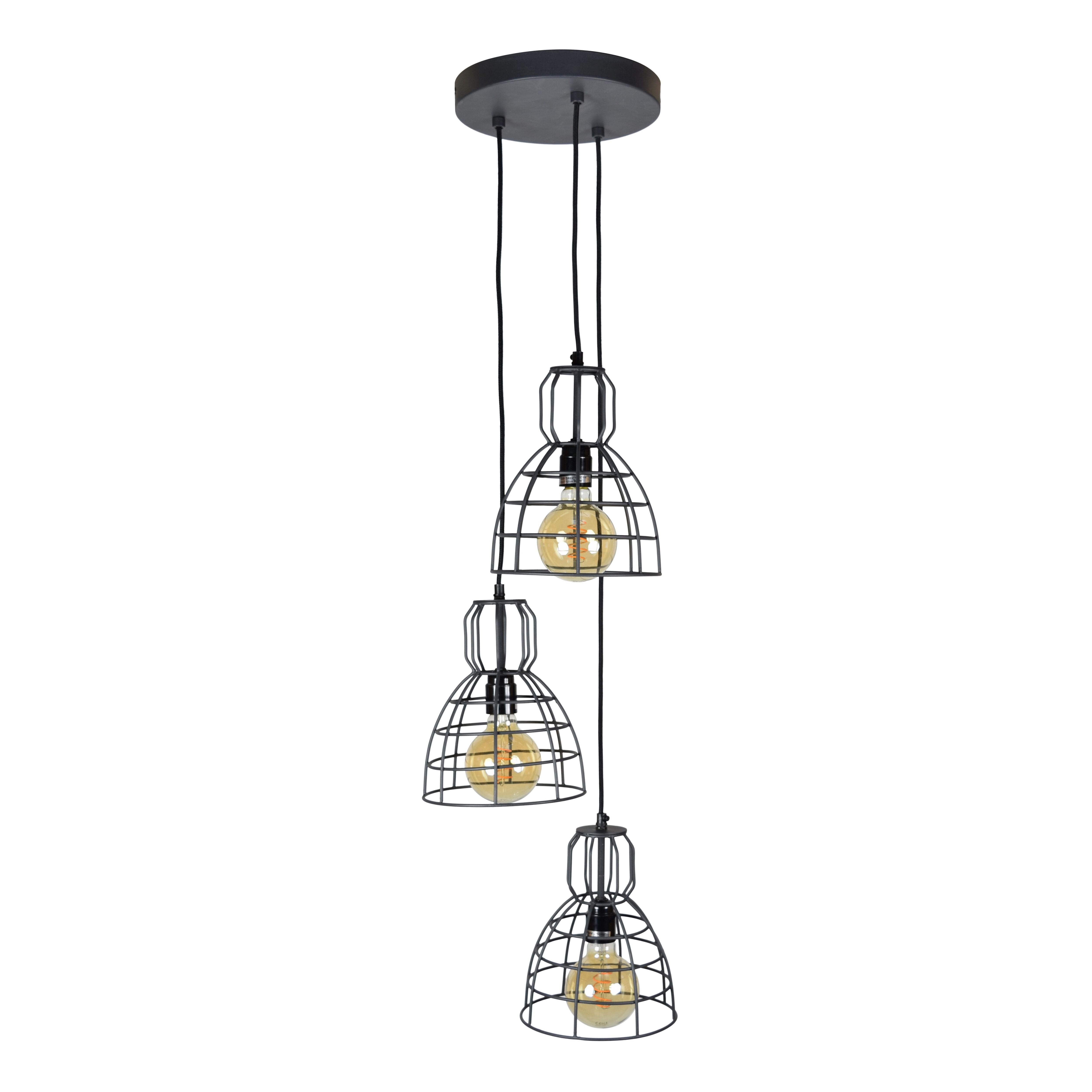 Urban Interiors hanglamp 3-lichts - Vintage Black - 8719325467048