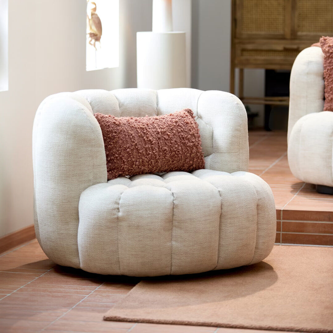 Light & Living Draaifauteuil Amara - Crème - 8717807762285