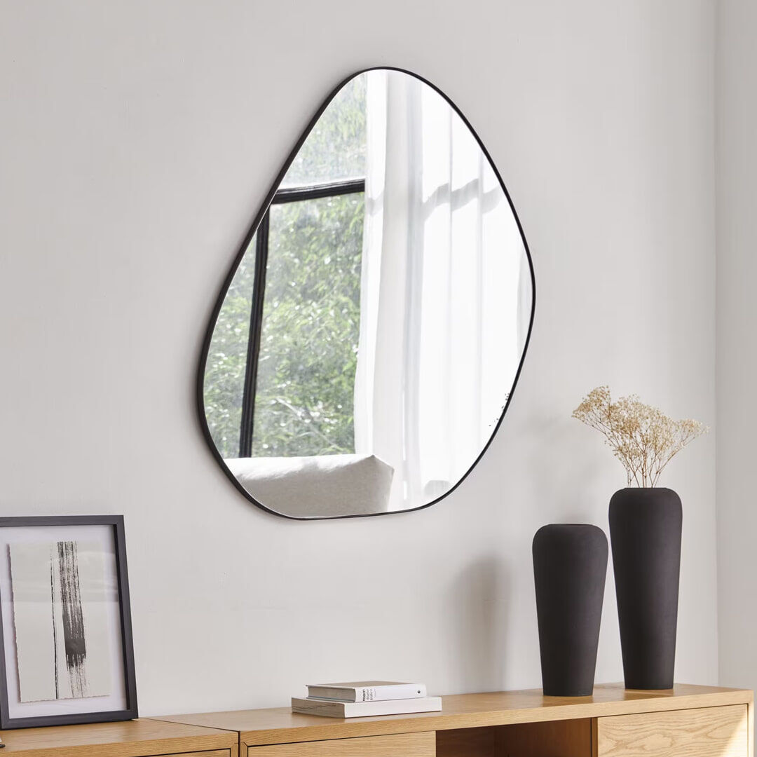 Kave Home Spiegel Anera 108 x 84cm - Zwart - 8433840707150