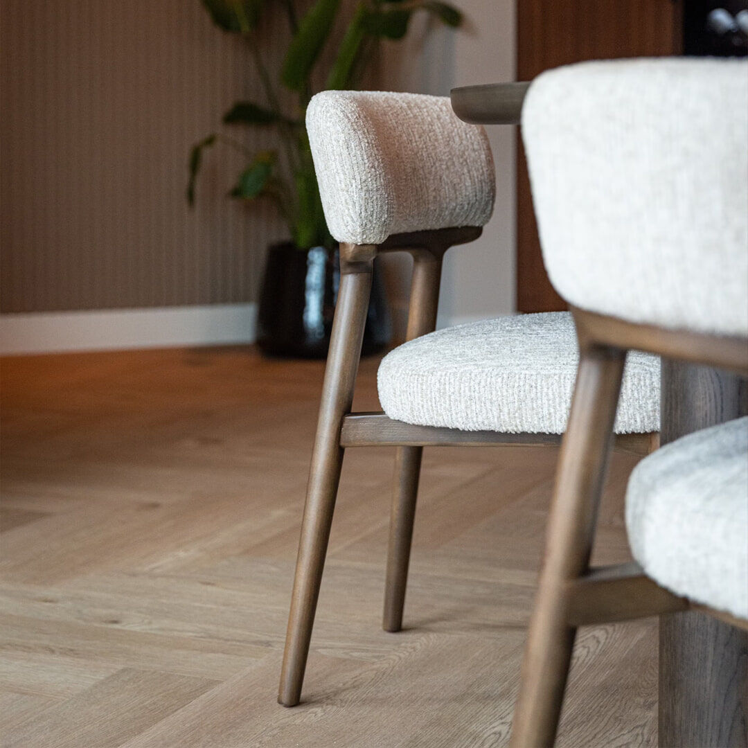 Richmond Eetkamerstoel Basker Linear stof - Naturel - 8721009421703