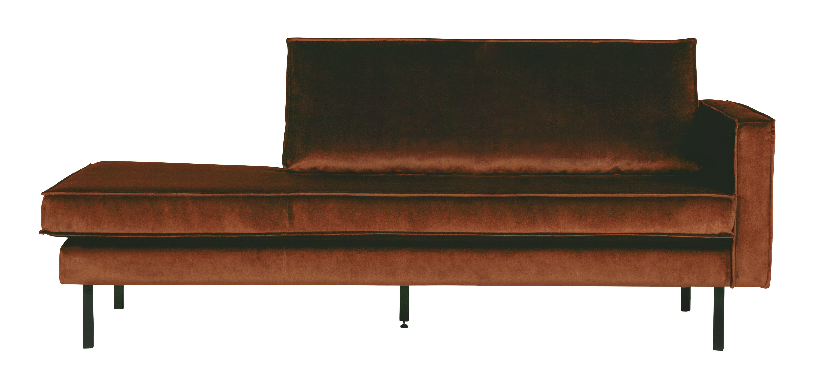 WOOOD Daybed Rodeo Rechts, Velvet - Roest - BePureHome - 8714713077588