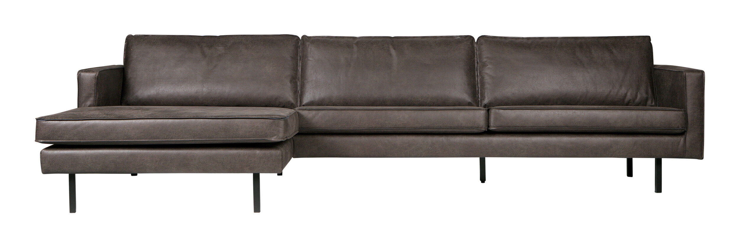 WOOOD Loungebank Rodeo Links, Eco Leder - Antraciet - BePureHome - 8714713083121
