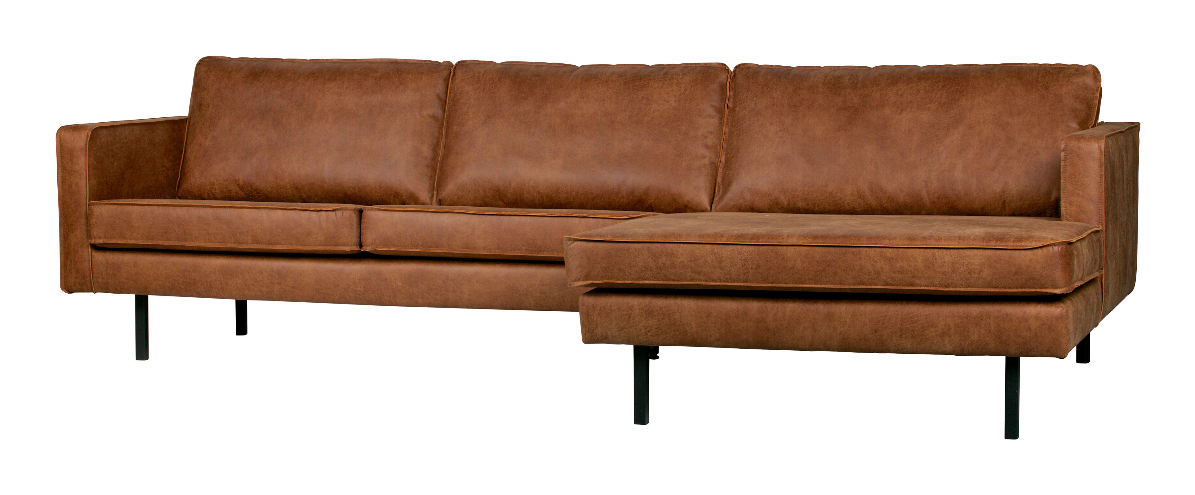 WOOOD Loungebank Rodeo Rechts, Eco Leder - Cognac - BePureHome - 8714713082926
