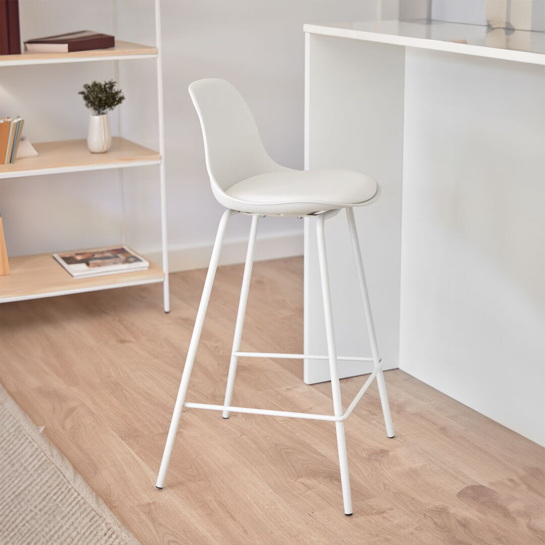 Kave Home Barstoel Brighter (zithoogte 65cm) - Wit - 8433840442280
