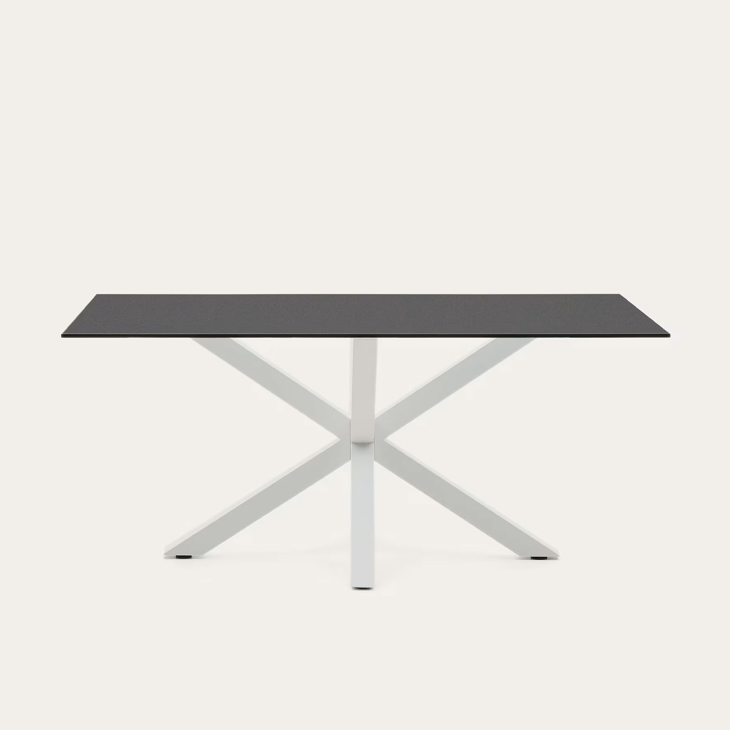 Kave Home Eettafel Argo Glas, 160 x 90cm - Zwart - 8433840918396